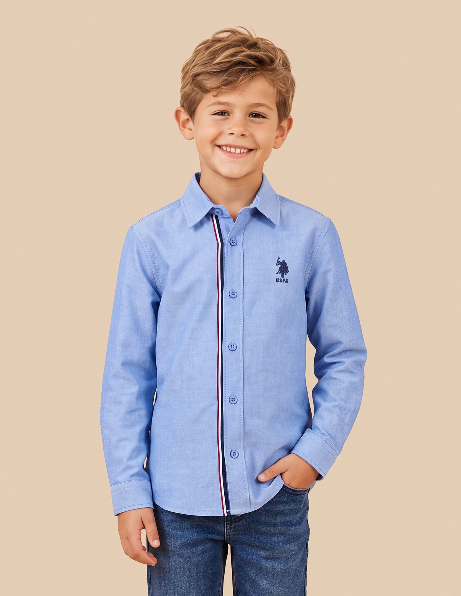 Oxford Regular Fit Shirt Light Blue - U.S. Polo Assn. India | Large