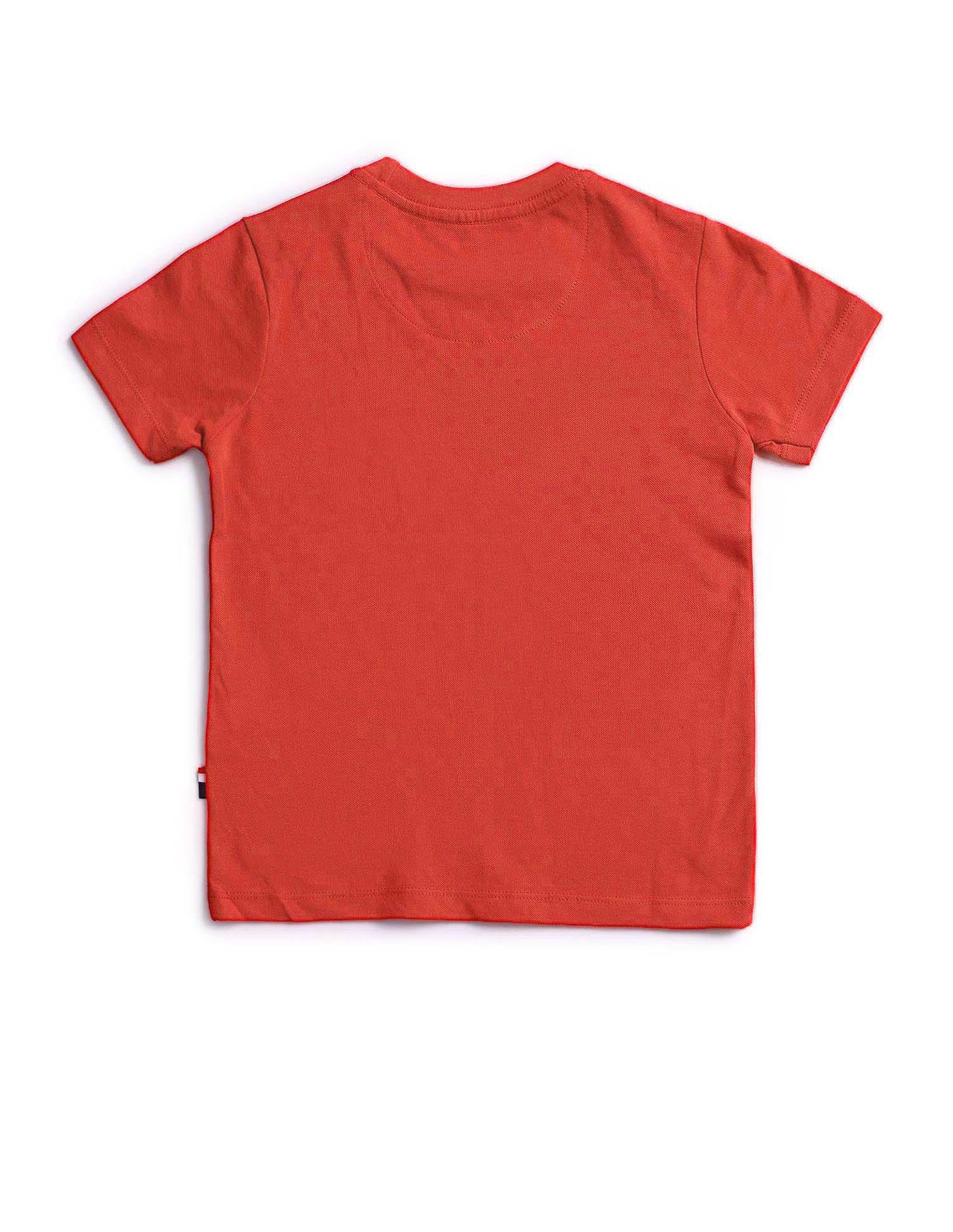 Boys Regular Fit Brand Printed T-Shirt Dark Orange - U.S. POLO ASSN. | Large