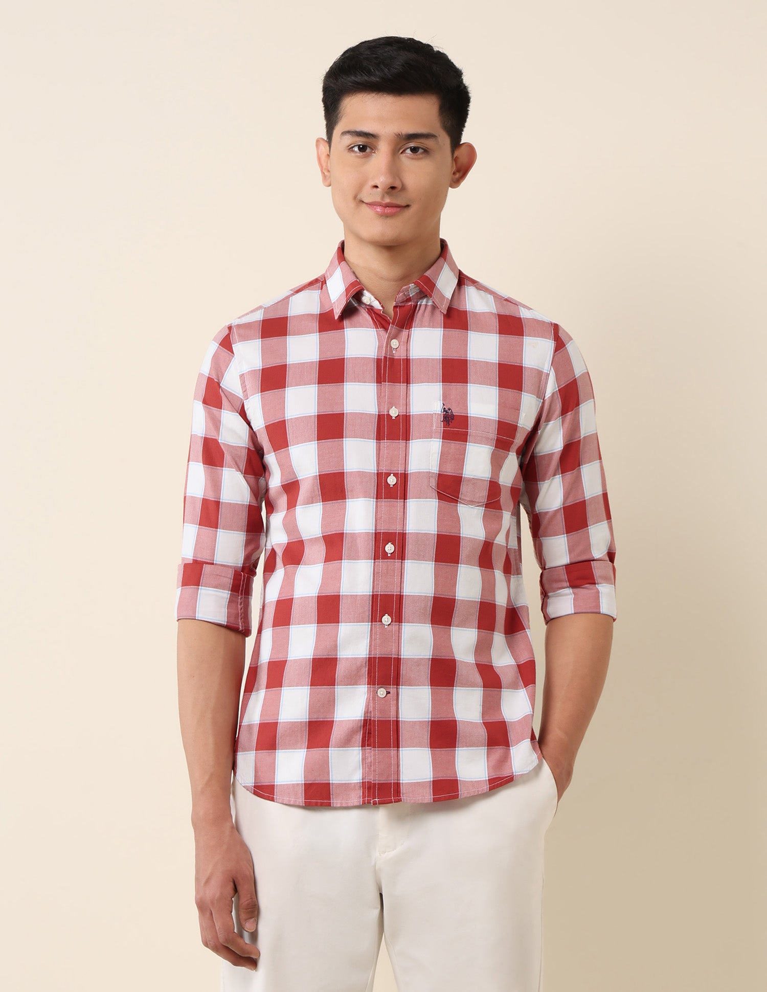 Buffalo Checked Pure Cotton Shirt Rust - U.S. POLO ASSN. | Large