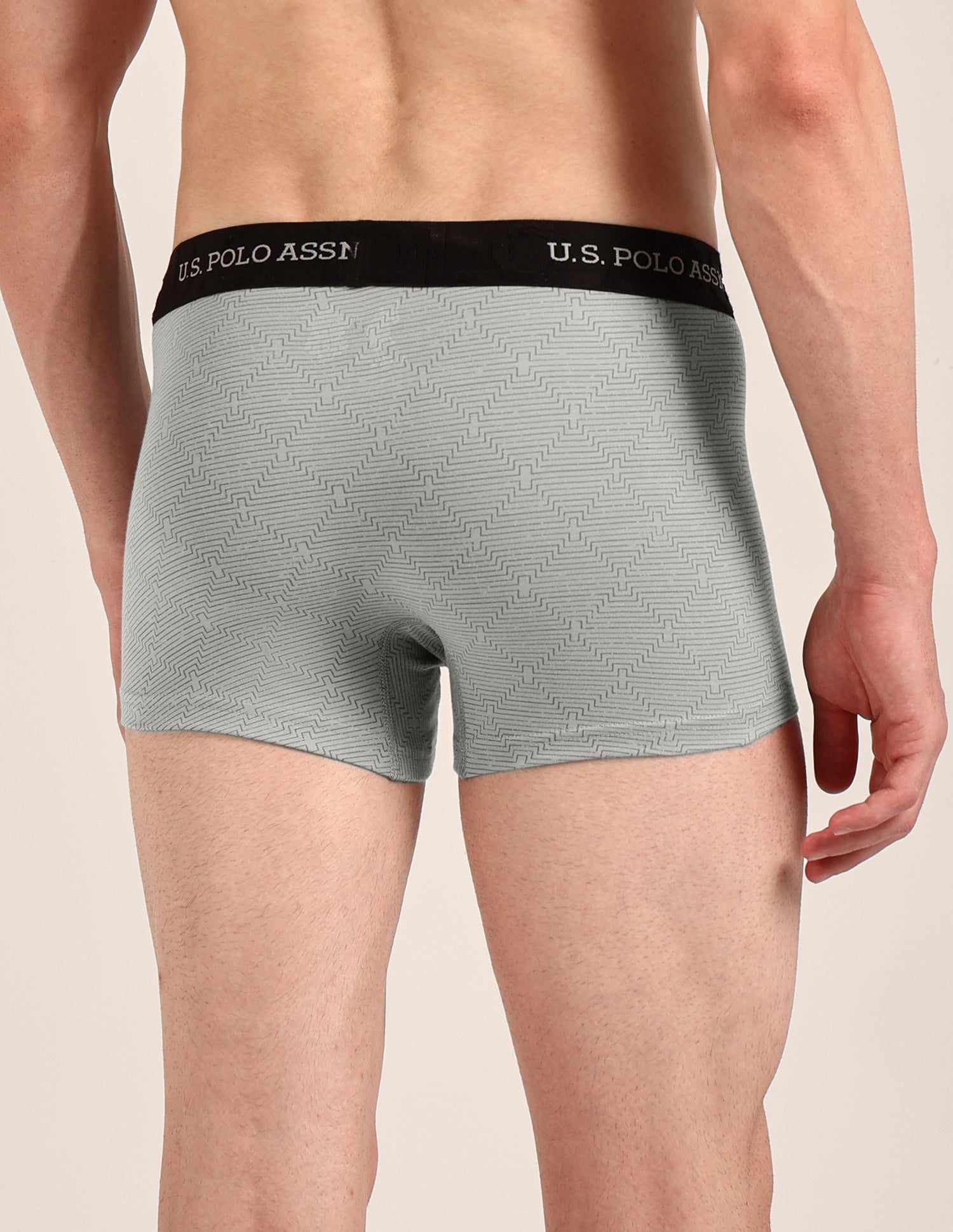 Printed Cotton Stretch Essential OET23 Trunk - Pack Of 2 Black/Flint Grey - U.S. Polo Assn. India | Large