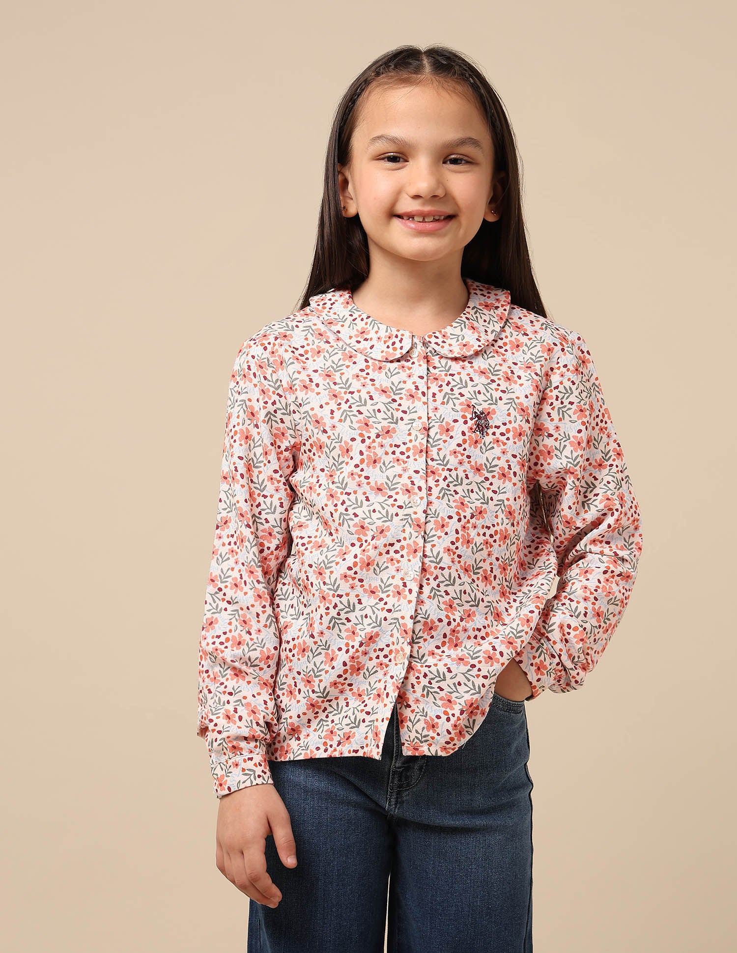 Girls Floral Brand Printed Top Multi6 - U.S. POLO ASSN. | Large