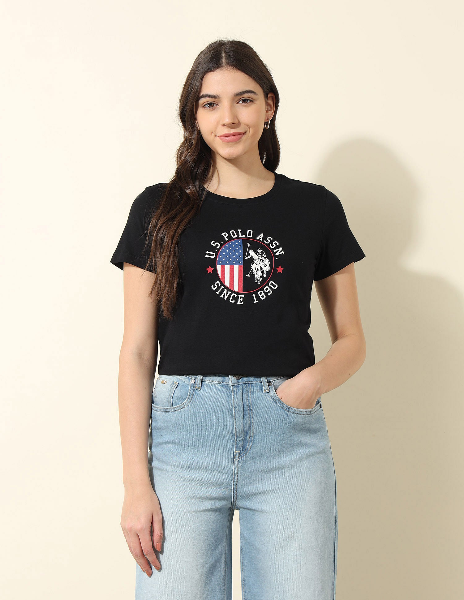 Regular Fit Brand Printed T-Shirt Black - U.S. POLO ASSN. | Large