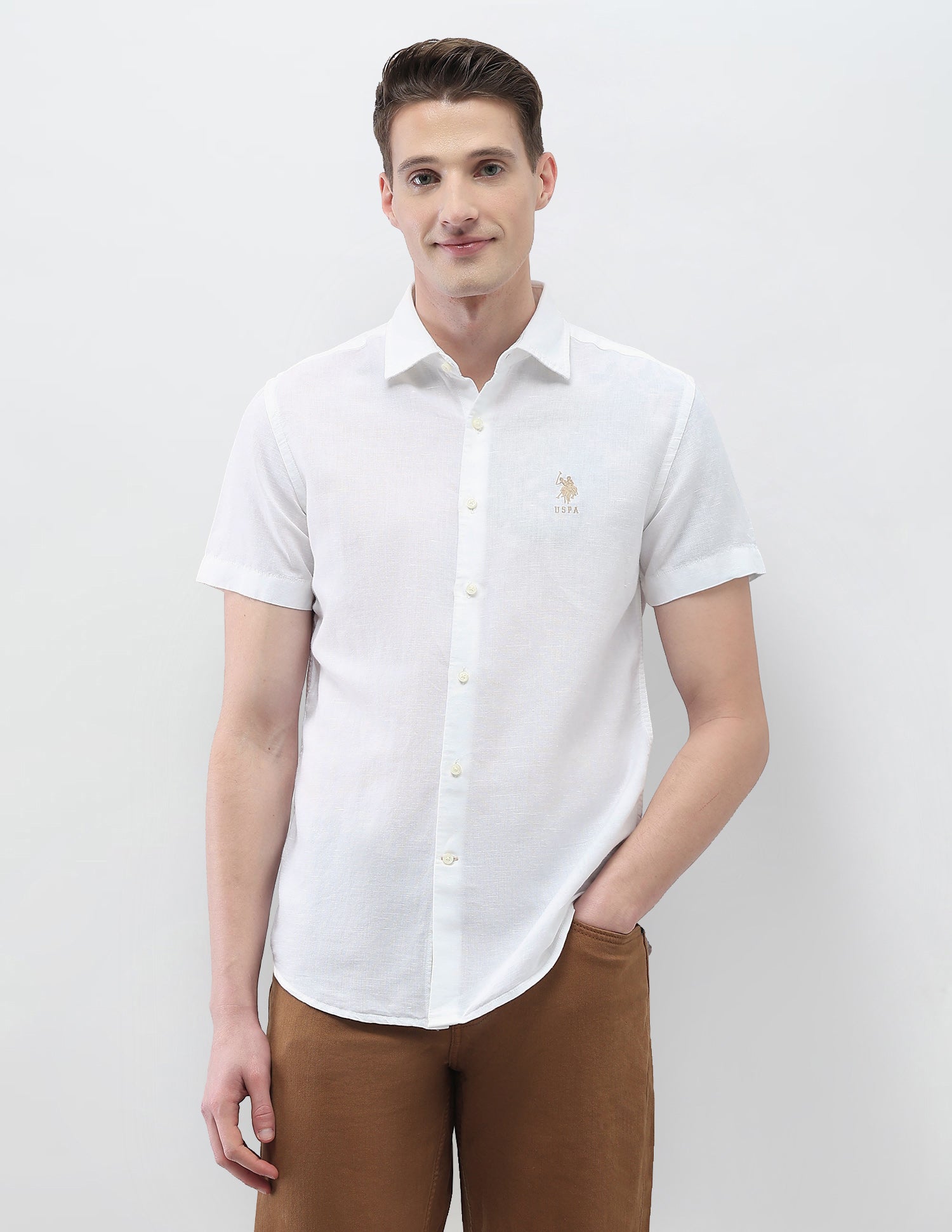 Motel On The Coast Regular Fit Shirt White - U.S. Polo Assn. India | Large