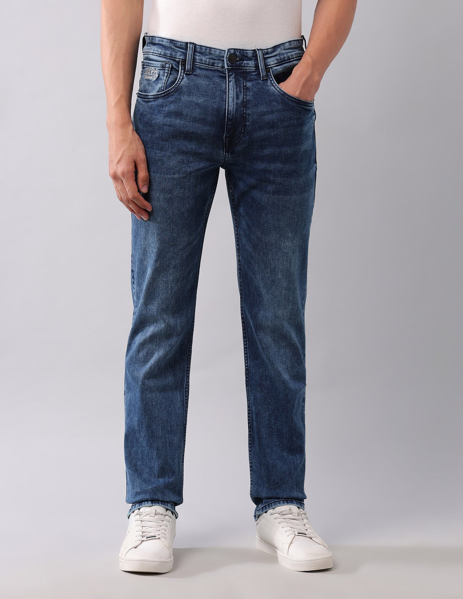 Harold Slim Straight Fit Blue Jeans Blue - U.S. POLO ASSN. | Large