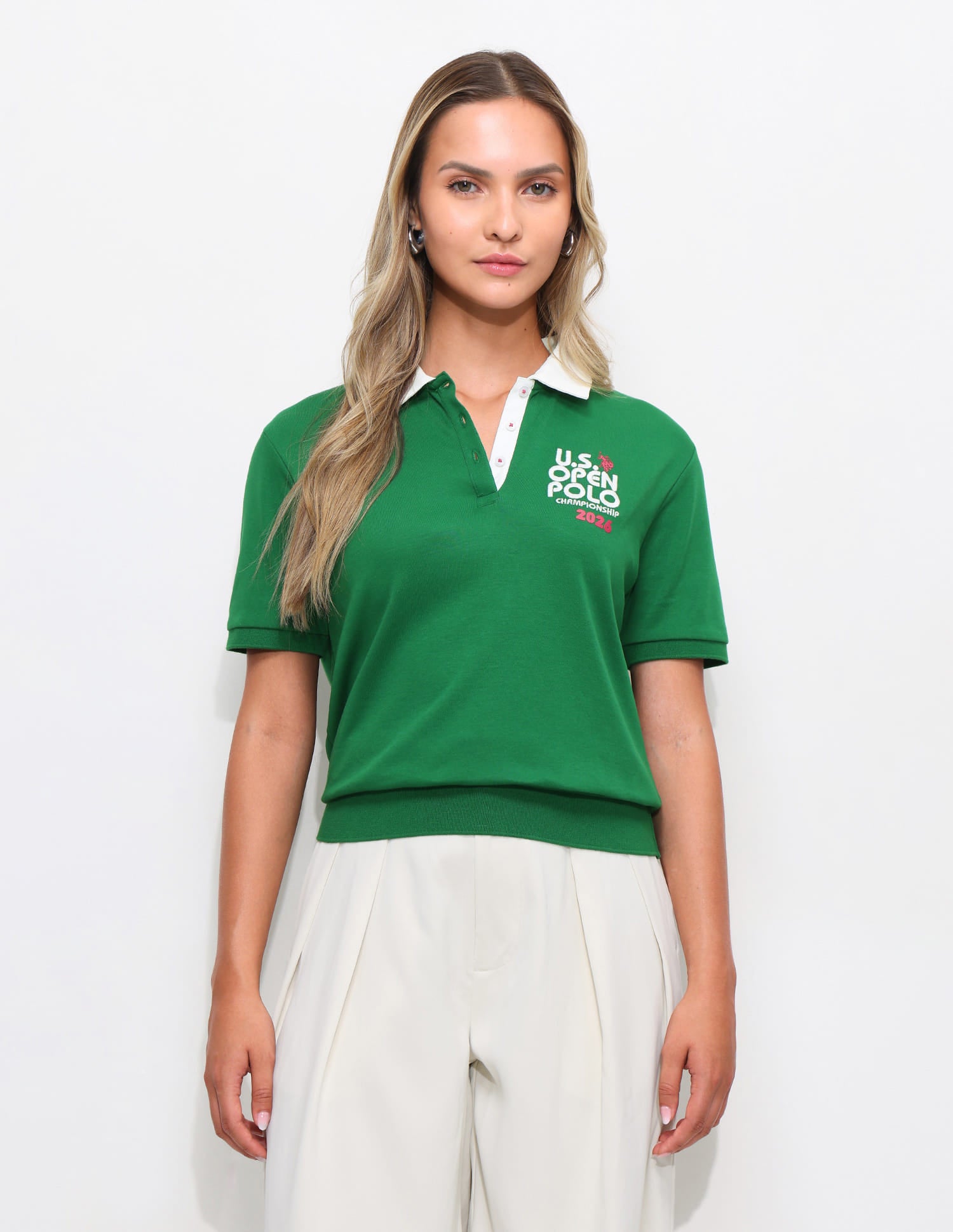Typography Printed Relaxed Fit Polo Shirt Green - U.S. Polo Assn. India | Large