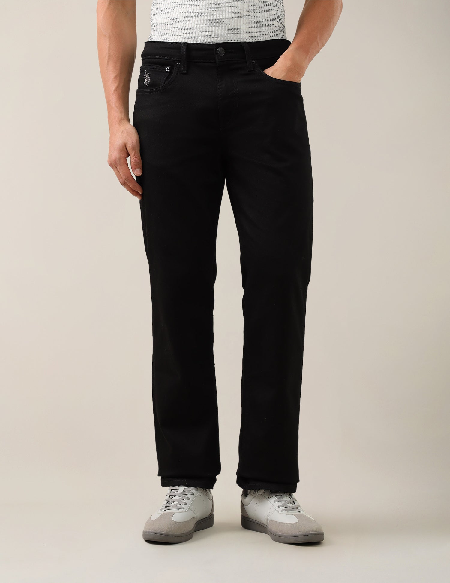 Shawn Relaxed Fit Black Jeans Black - U.S. Polo Assn. India | Large