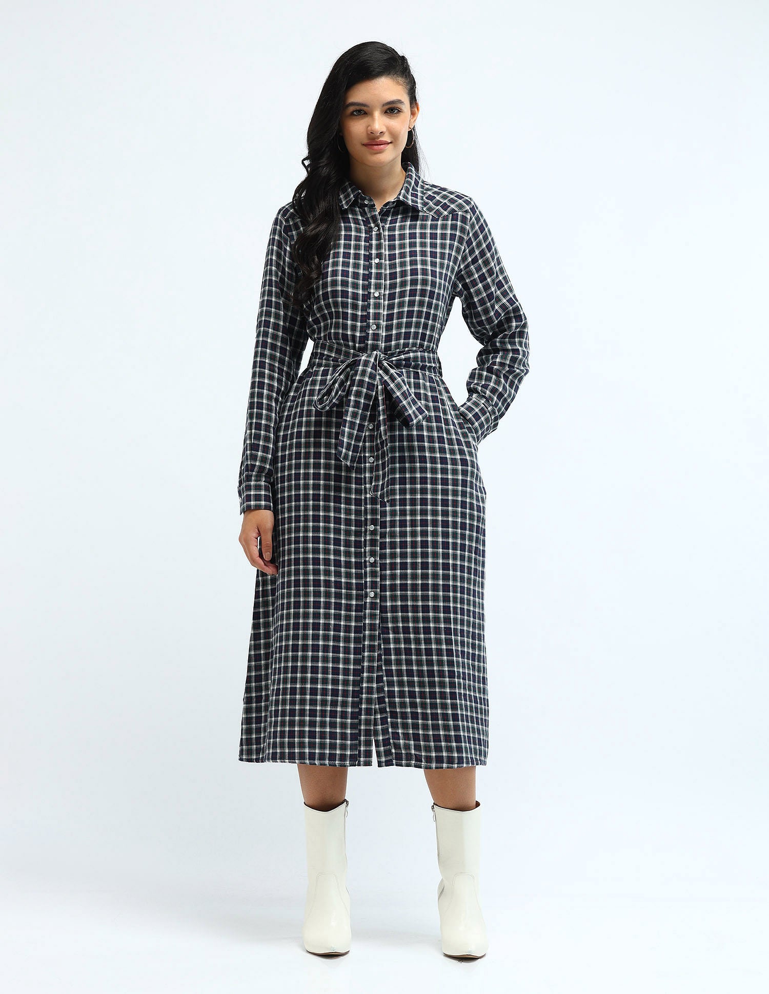 Tatan Check Shirt Dress Multicolour - U.S. POLO ASSN. | Large