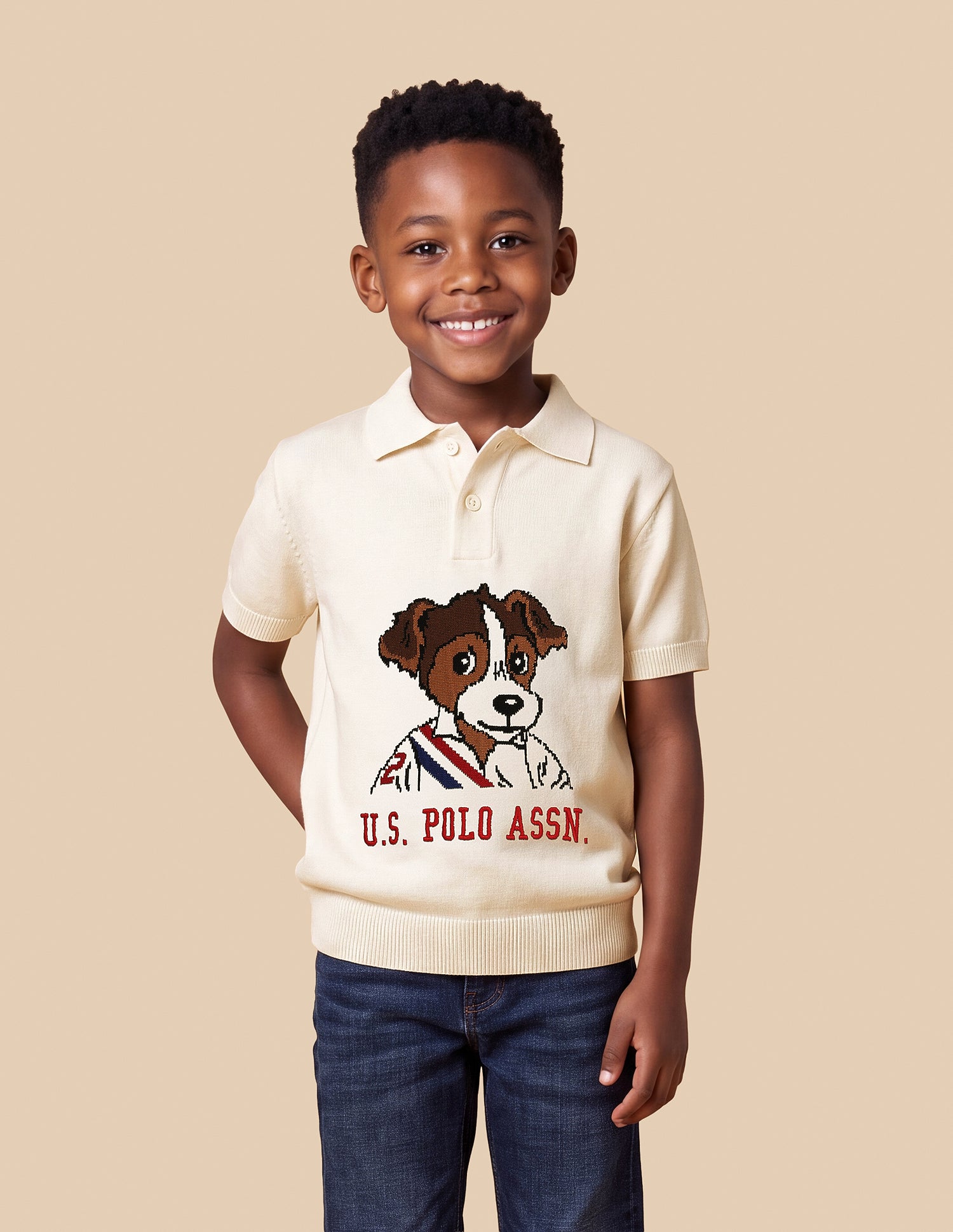 Graphic Brand Embroidered Regular Fit Polo Shirt Off White - U.S. Polo Assn. India | Large