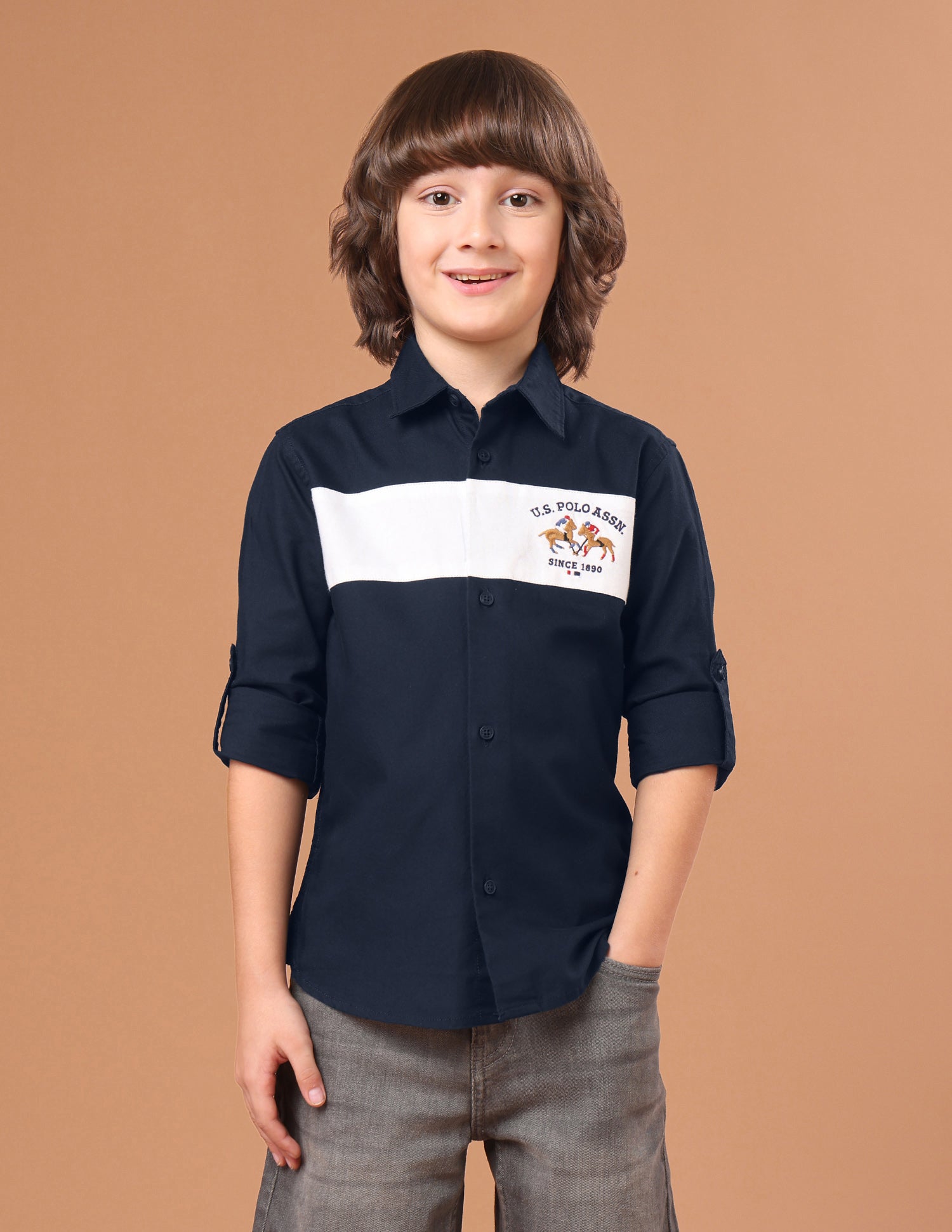 Colourblocked Oxford Shirt Navy - U.S. Polo Assn. India | Large