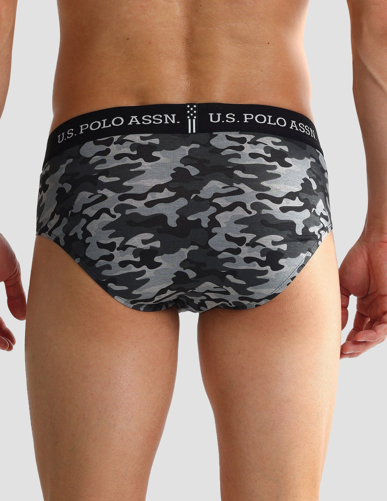Elasticized Waist OEB09 Briefs - Pack Of 2 Camo Black and Black - U.S. POLO ASSN. | Large