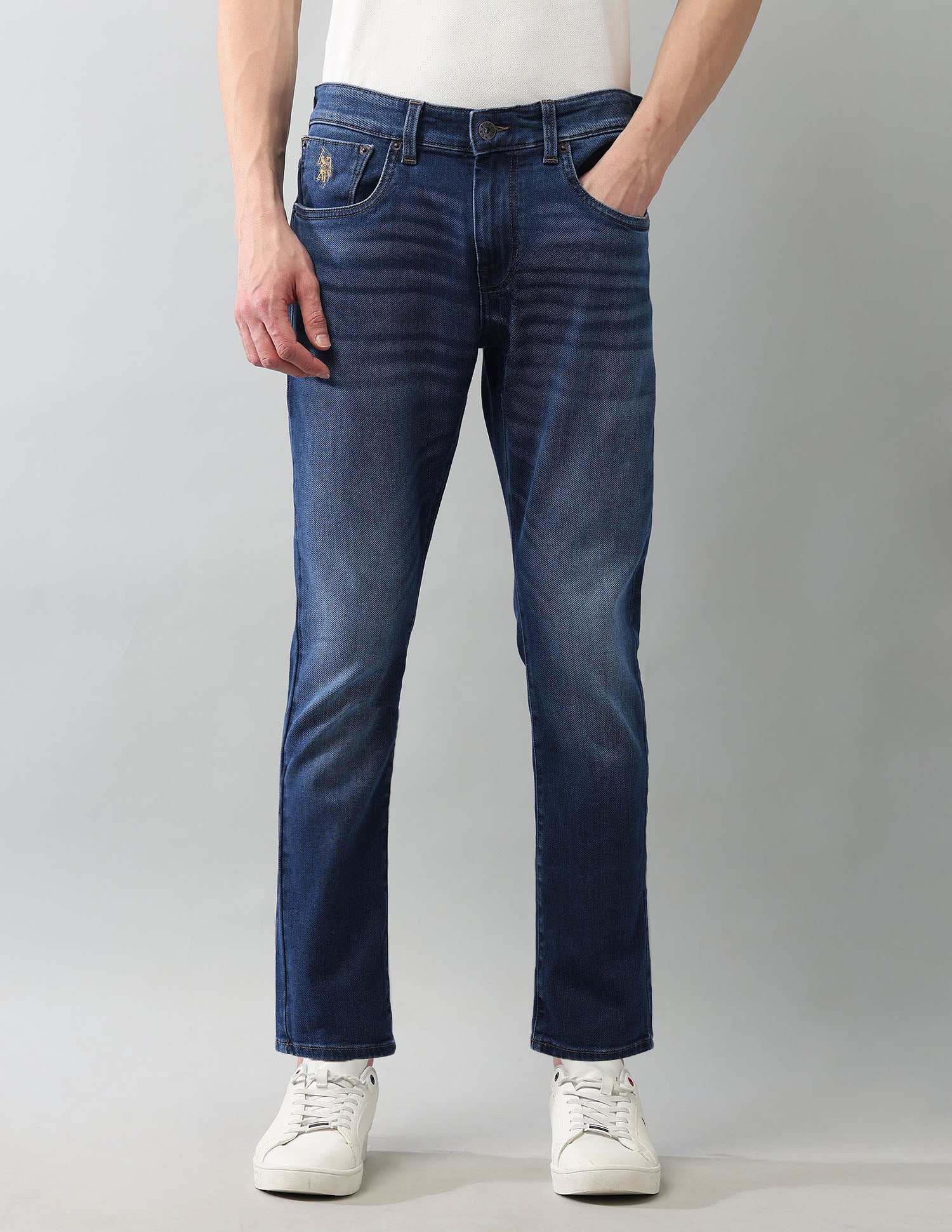 Super Stretch Henry Tapered Fit Blue Jeans Blue - U.S. Polo Assn. India | Large