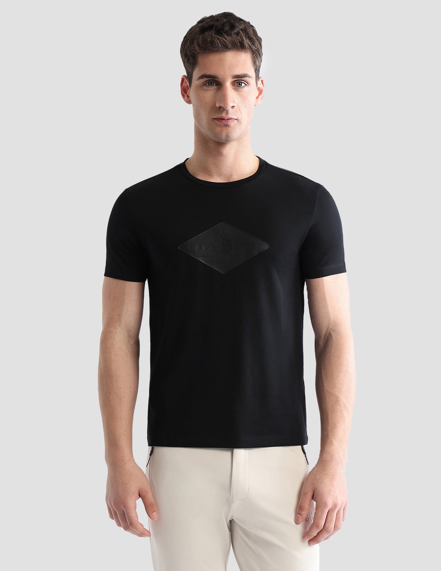 Brand Embossed Regular Fit Active T-Shirt Black - U.S. POLO ASSN. | Large