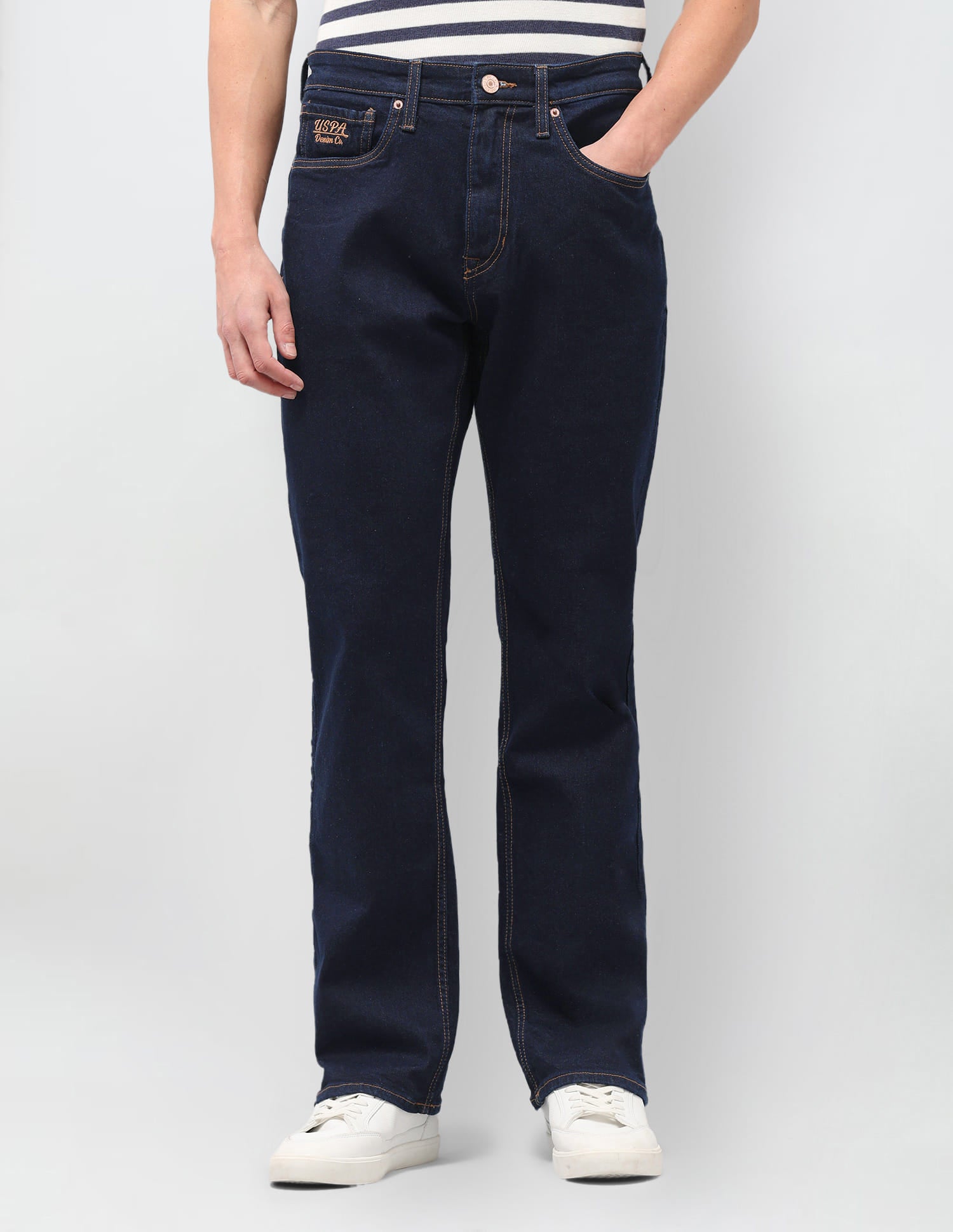 Solid Connor Boot Cut Jeans Blue - U.S. Polo Assn. India | Large