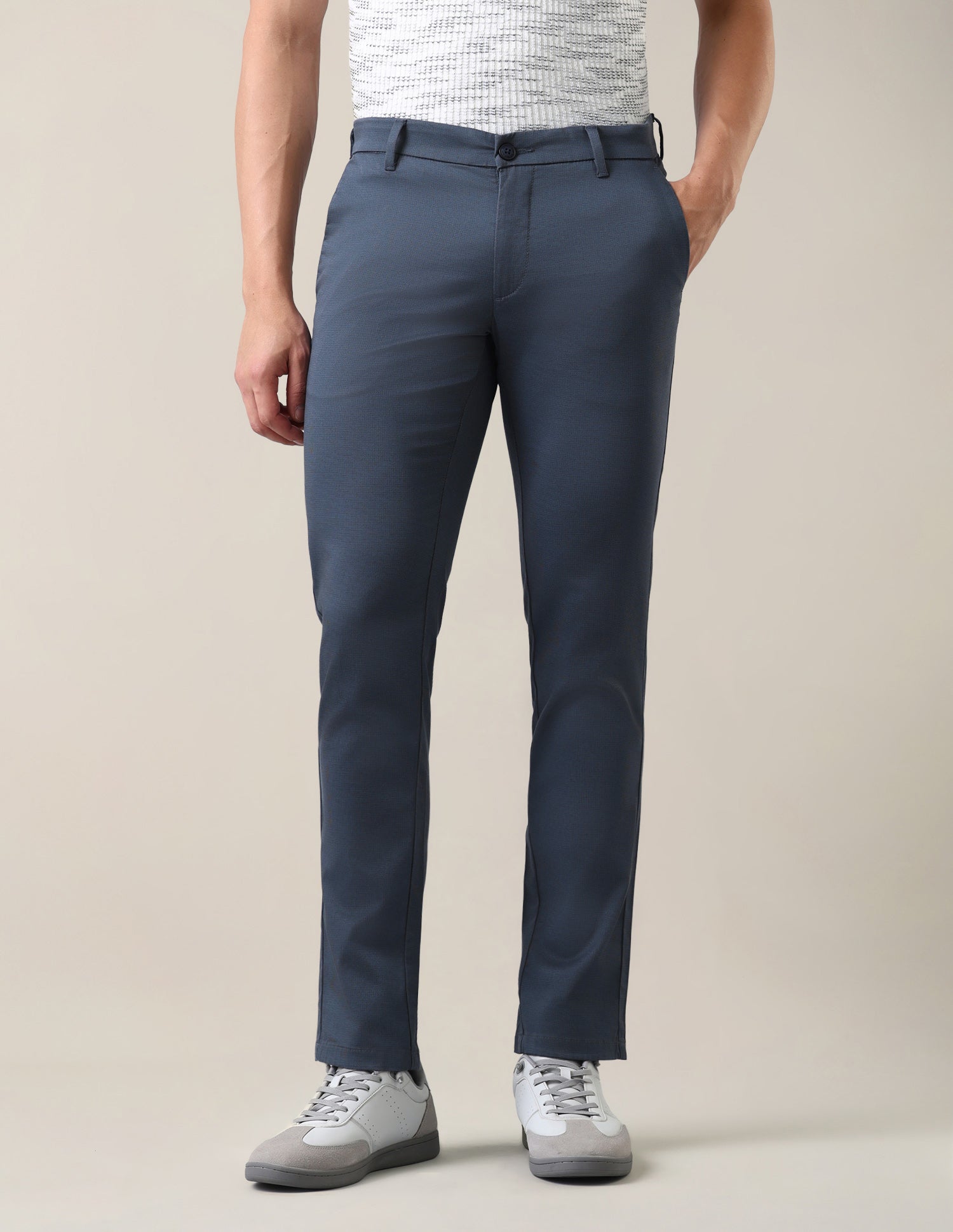 Denver Slim Fit Satin Trousers Navy - U.S. Polo Assn. India | Large