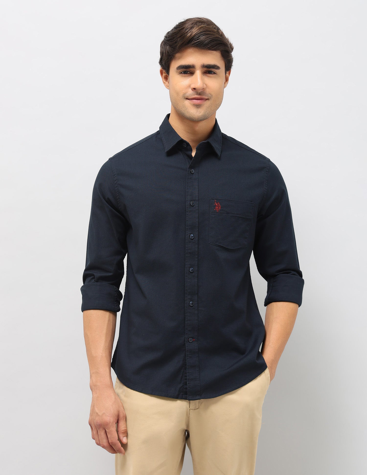 Tailored Fit Oxford Shirt Navy - U.S. Polo Assn. India | Large