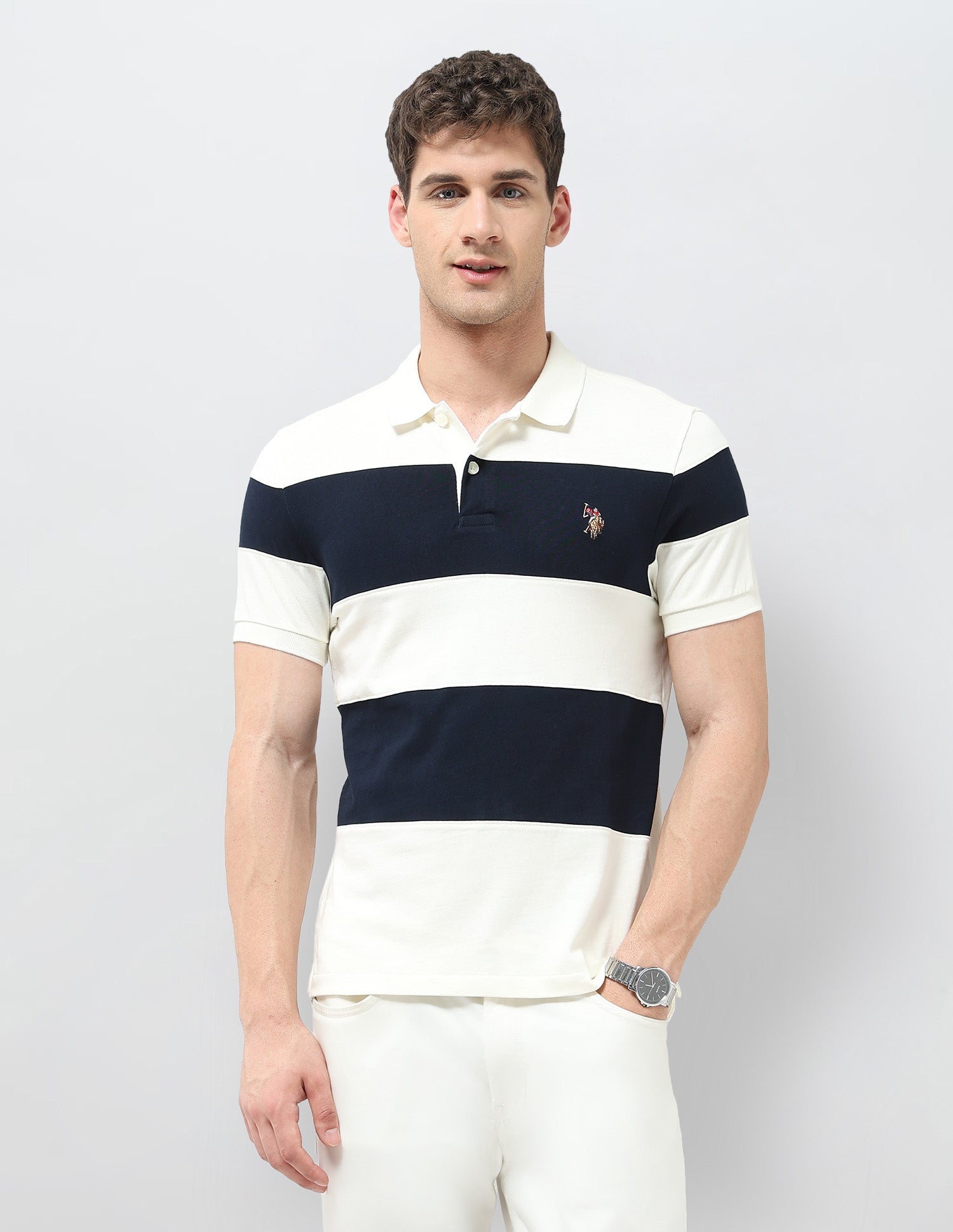 Colourblocked Regular Fit Polo Shirt Navy - U.S. POLO ASSN. | Large