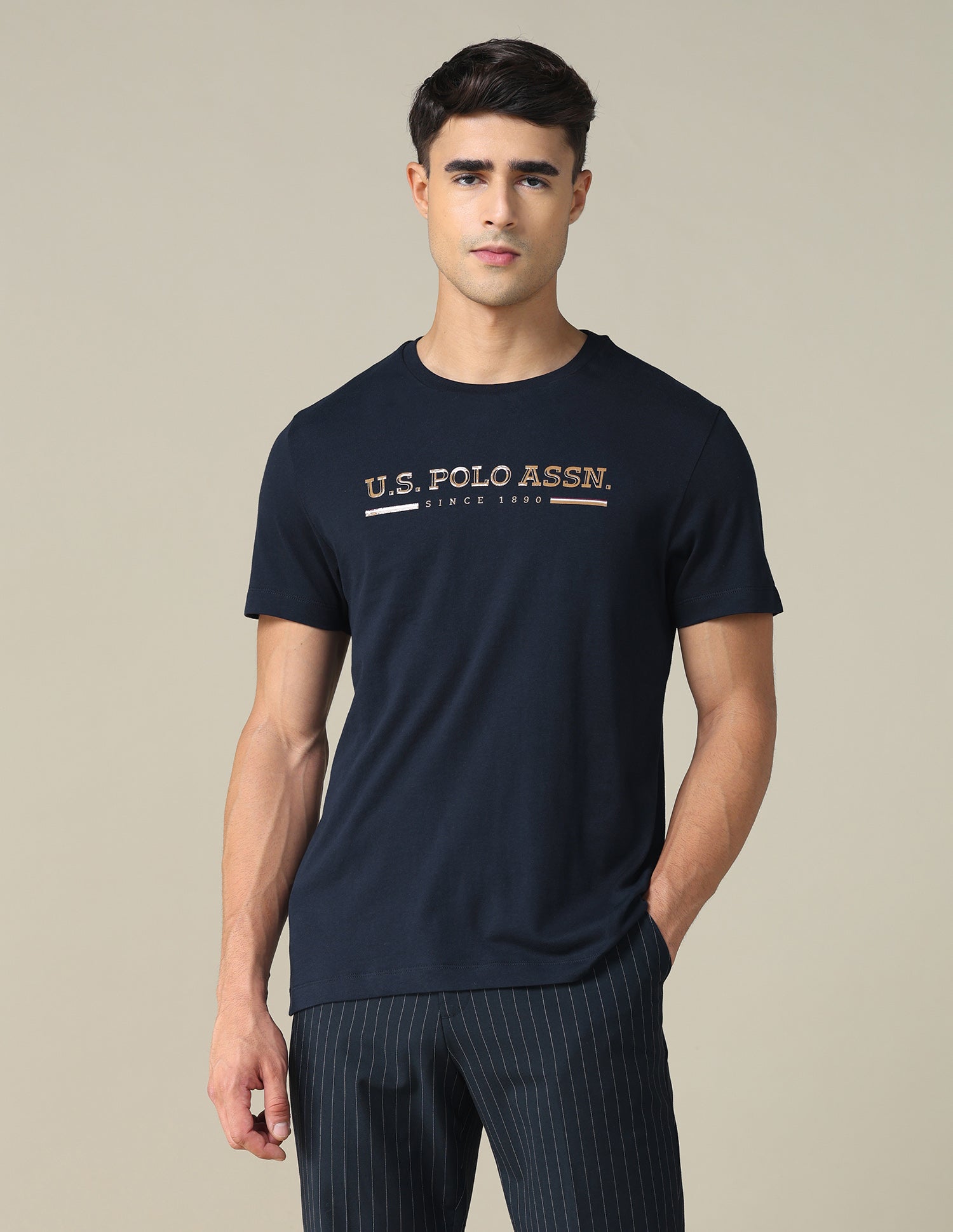Regular Fit Solid T-shirt Navy - U.S. POLO ASSN. | Large