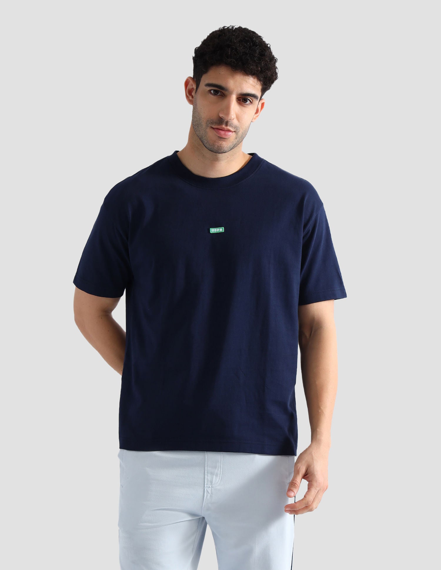 Pure Cotton Oversized OEE04 Lounge T-Shirt Navy - U.S. POLO ASSN. | Large