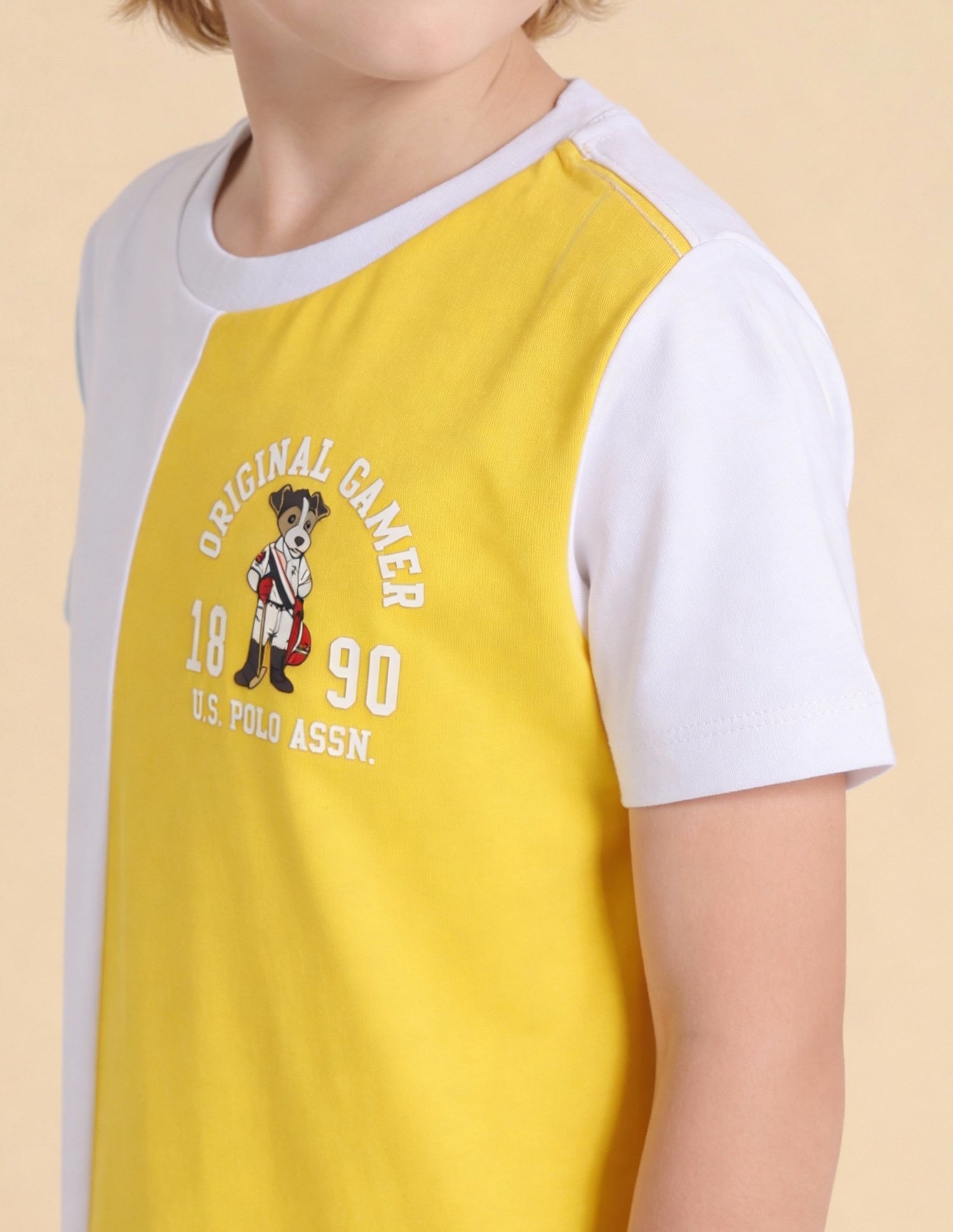 Colour Blocked Regular Fit T-Shirt Yellow - U.S. Polo Assn. India | Large