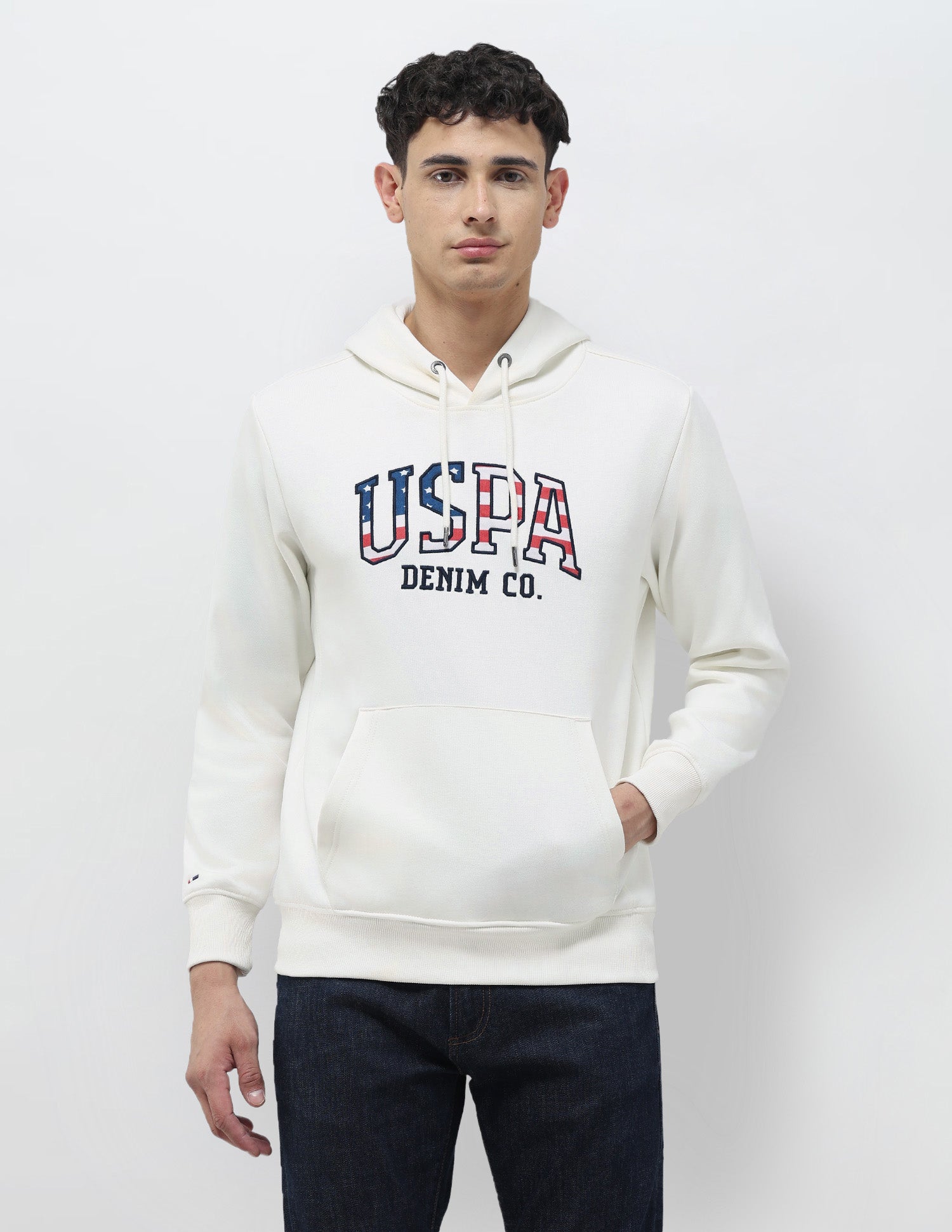 Brand Embroidered Regular Fit Sweatshirt Ecru - U.S. POLO ASSN. | Large