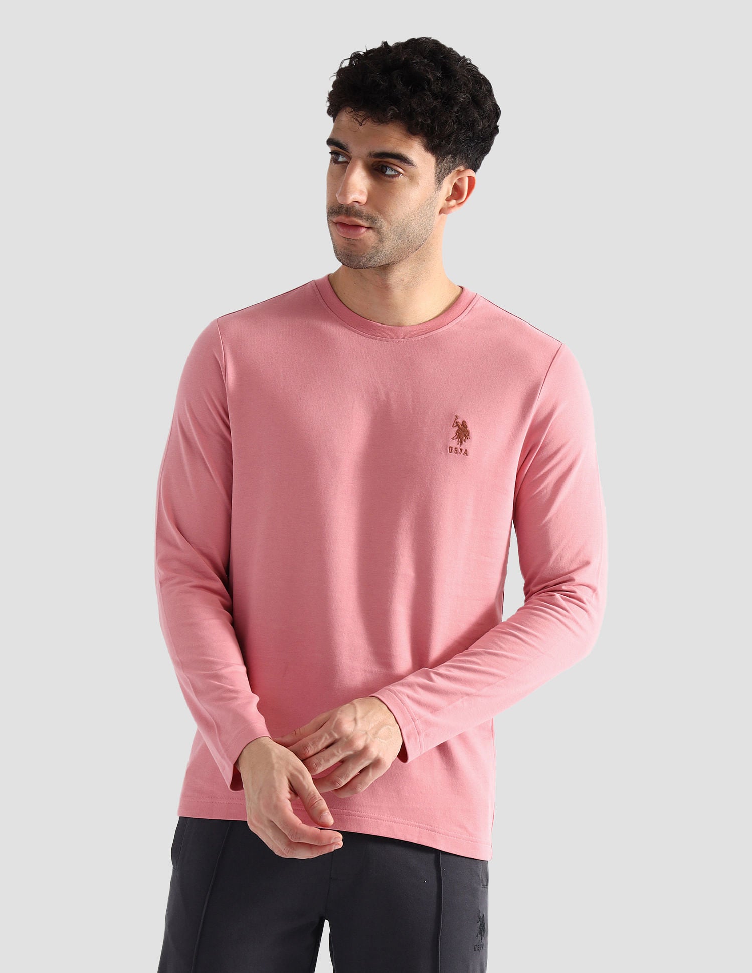 Pure Cotton Oversized OEE05 Lounge T-Shirt Pink - U.S. POLO ASSN. | Large