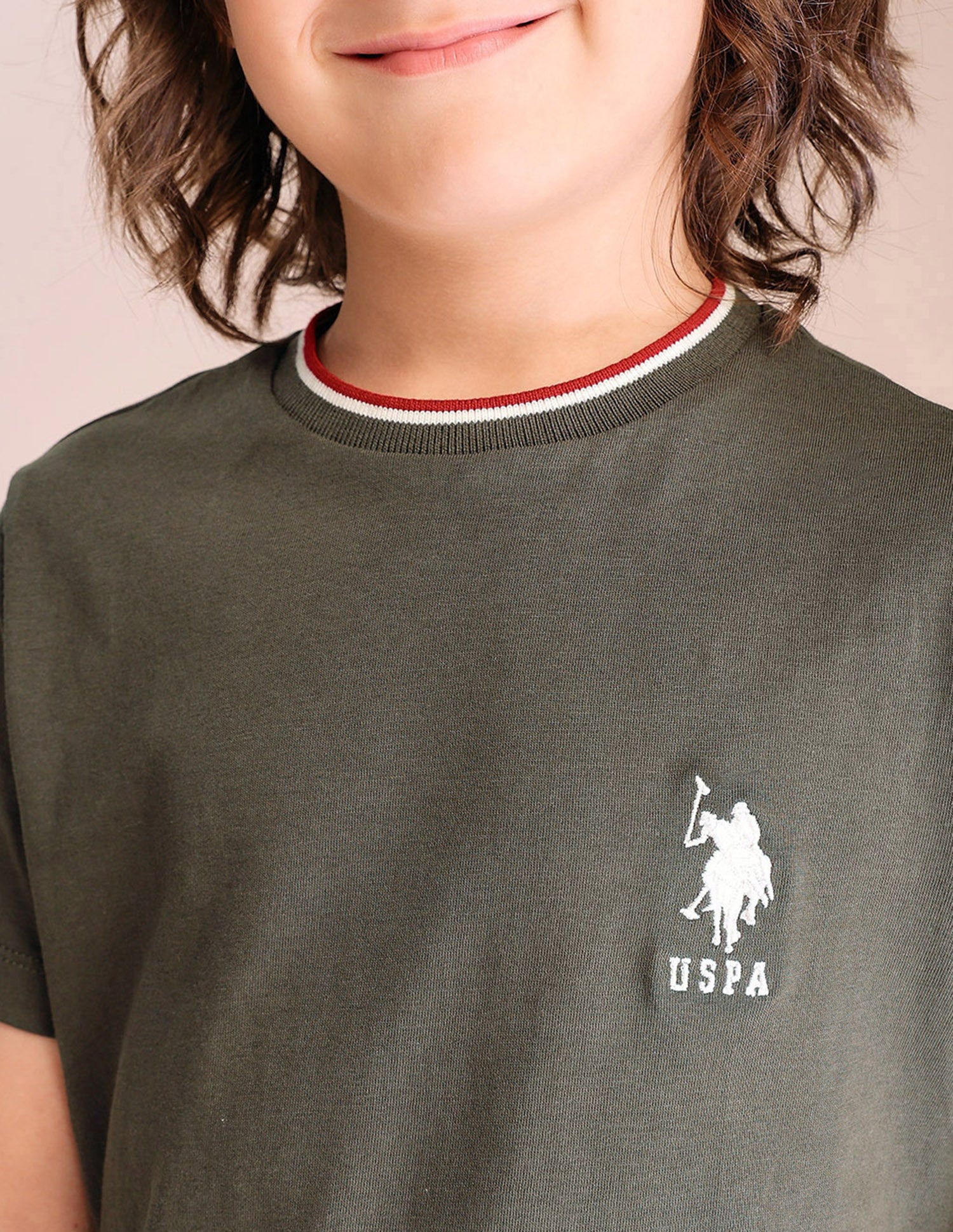 Boys Regular Fit Pure Cotton T-Shirt Green - U.S. POLO ASSN. | Large