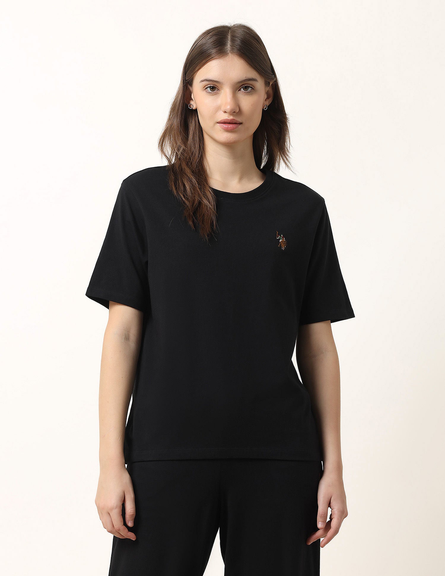 Boxy Fit Lounge T-Shirt Black - U.S. POLO ASSN. | Large