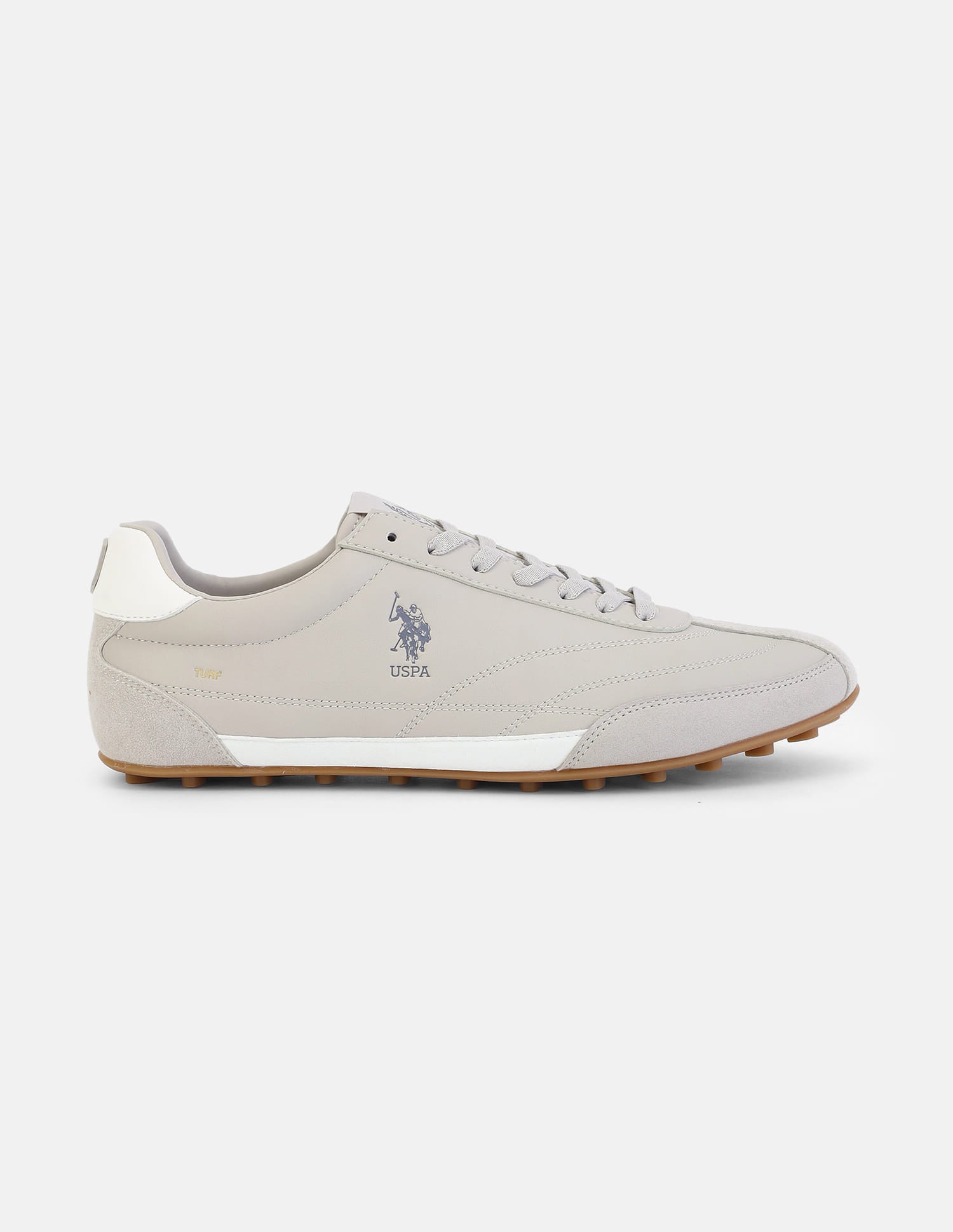 Round Toe Suede Turf Sneakers Light Beige - U.S. Polo Assn. India | Large