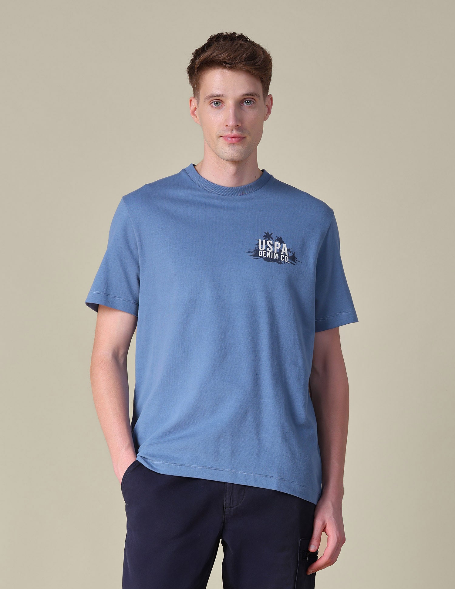 Graphic Brand Printed Relaxed Fit T-Shirt Blue - U.S. POLO ASSN. | Large