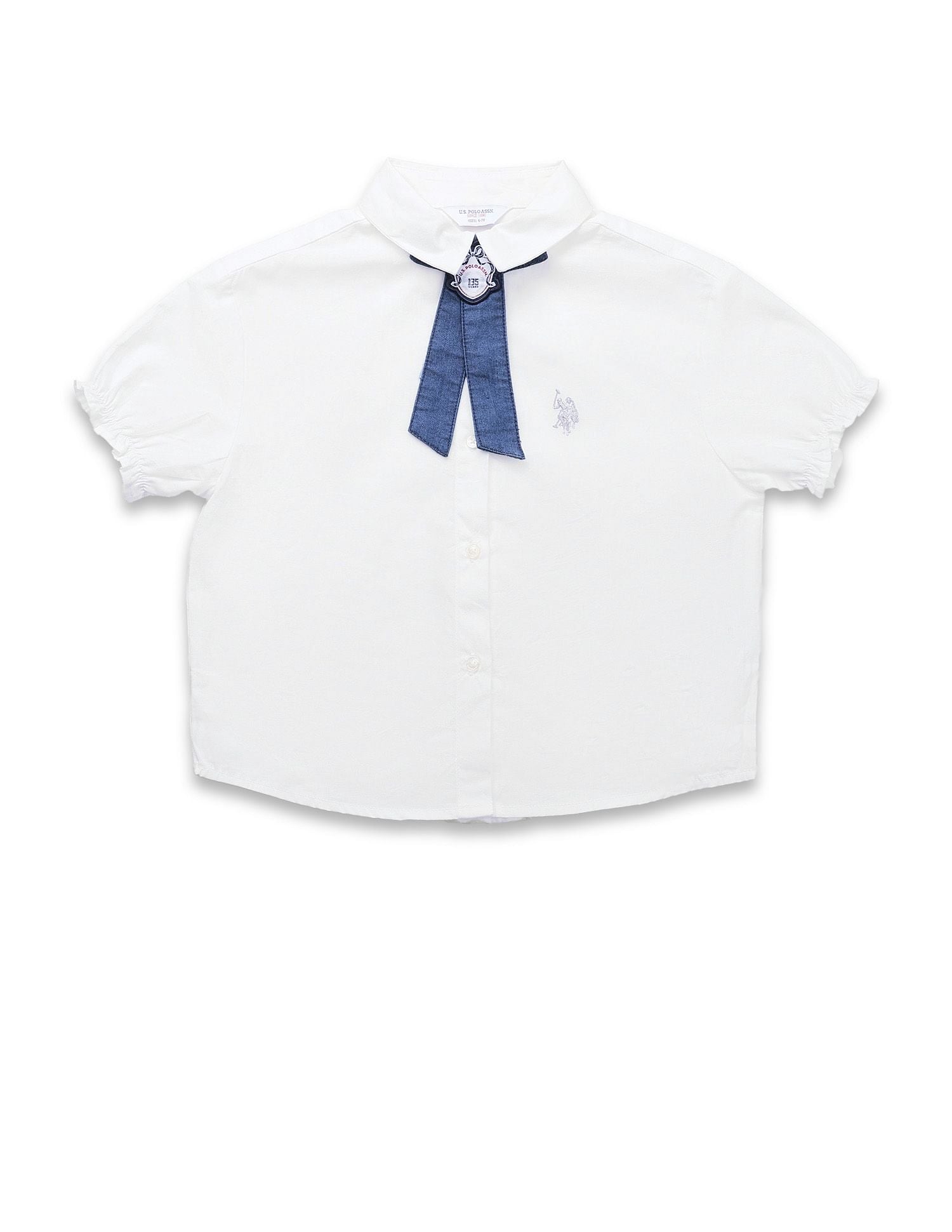 Girls Solid Regular Fit Top White - U.S. POLO ASSN. | Large