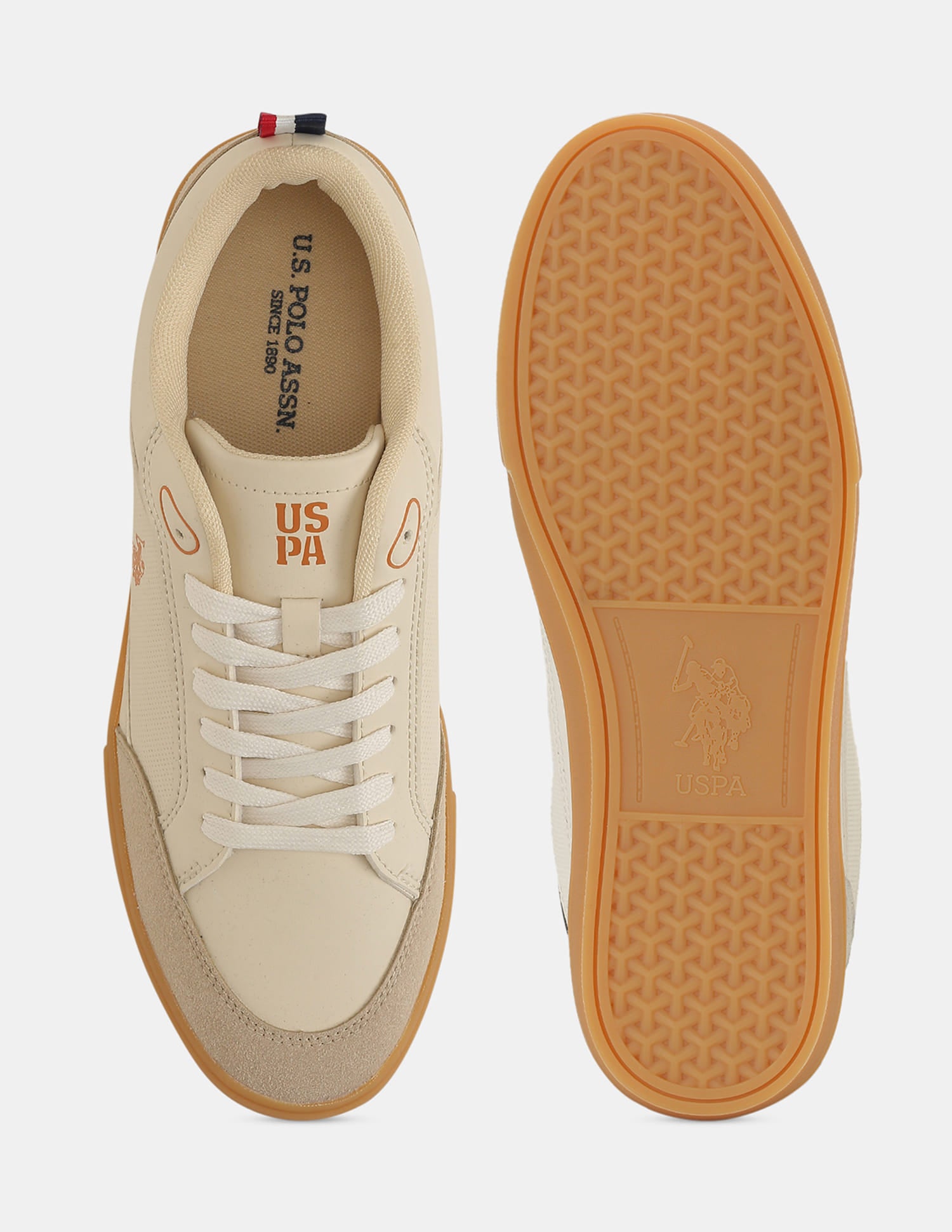 Men Colour Blocked Lucian 2.0 Sneakers Beige - U.S. Polo Assn. India | Large