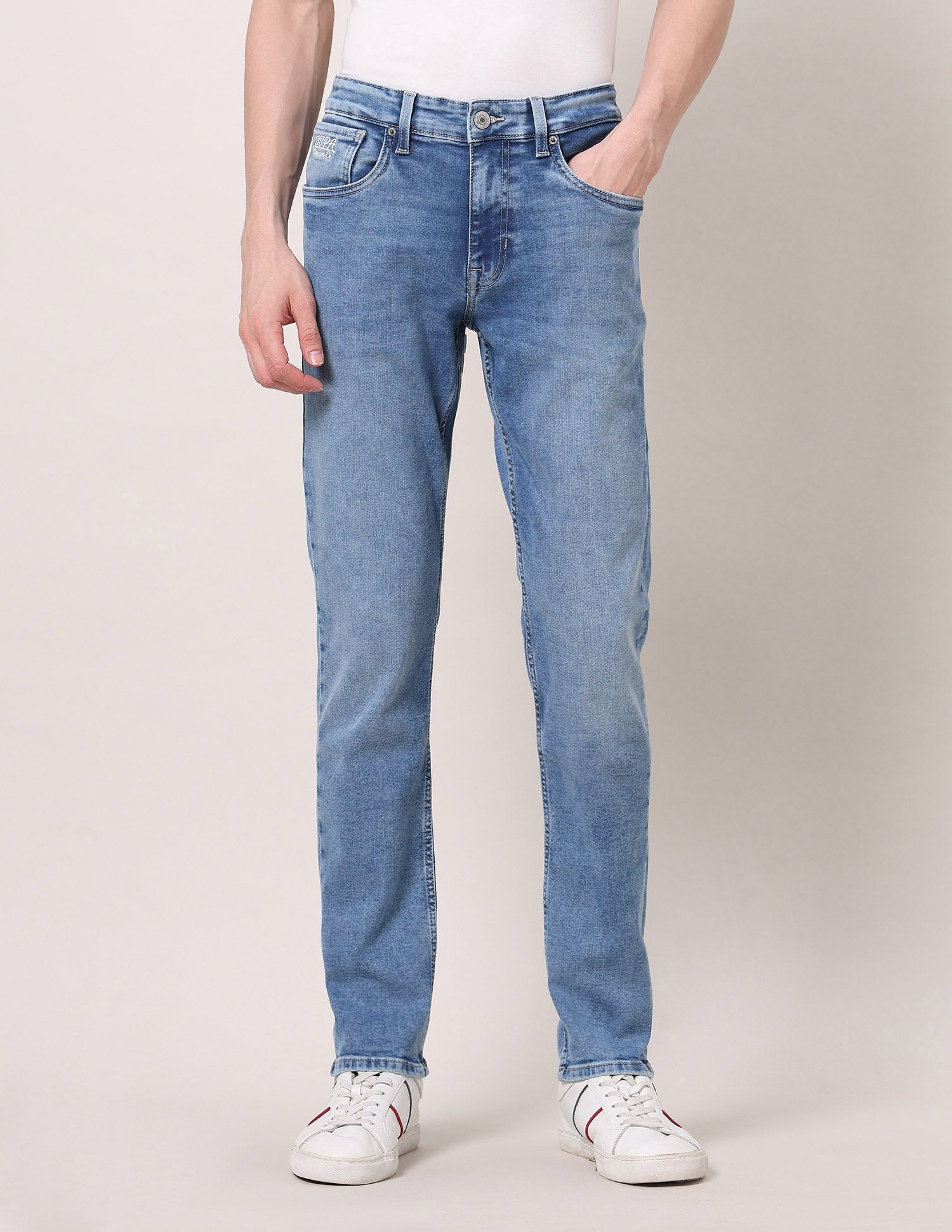 Brandon Slim Tapered Fit Blue Jeans Light Blue - U.S. POLO ASSN. | Large