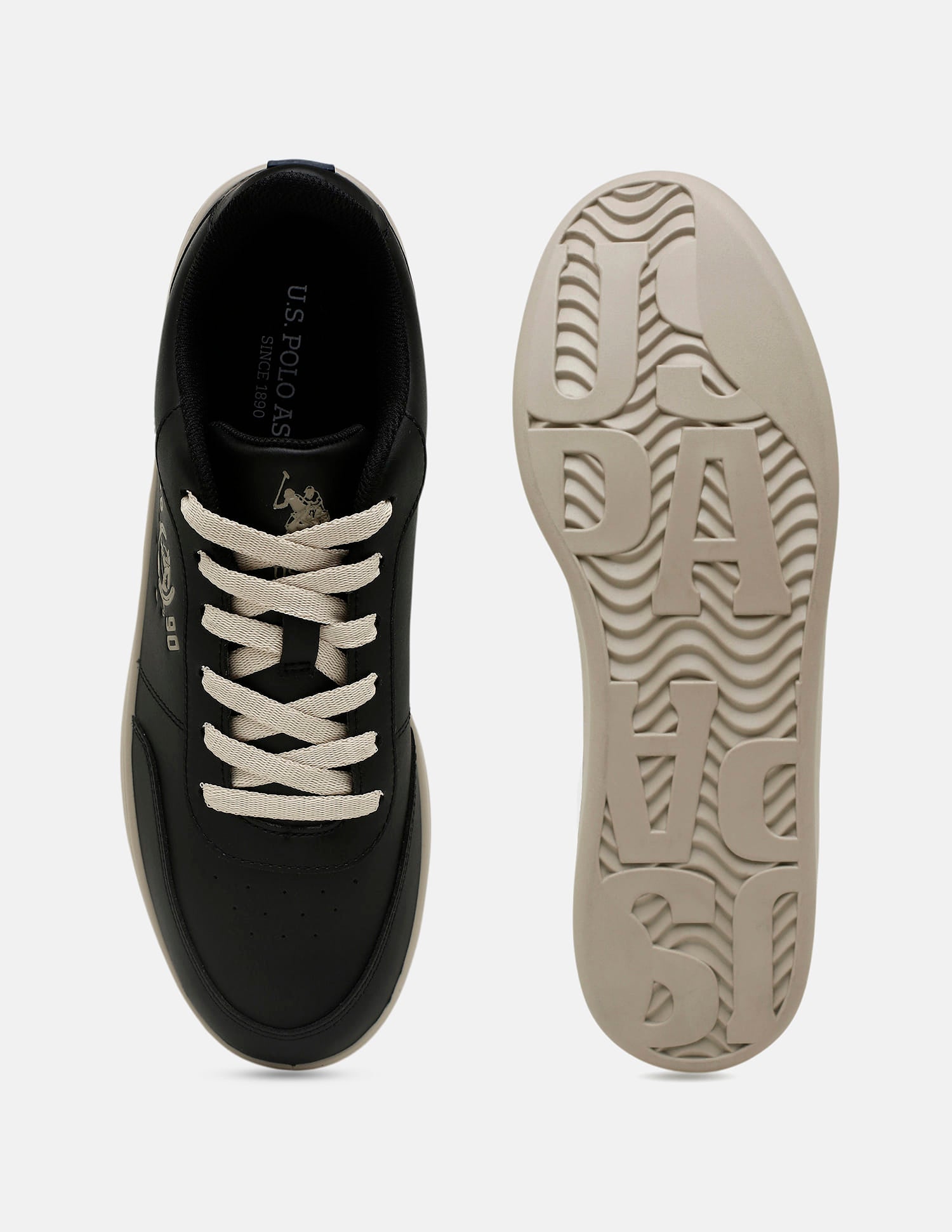 Men Lumen Solid Sneakers Black - U.S. Polo Assn. India | Large