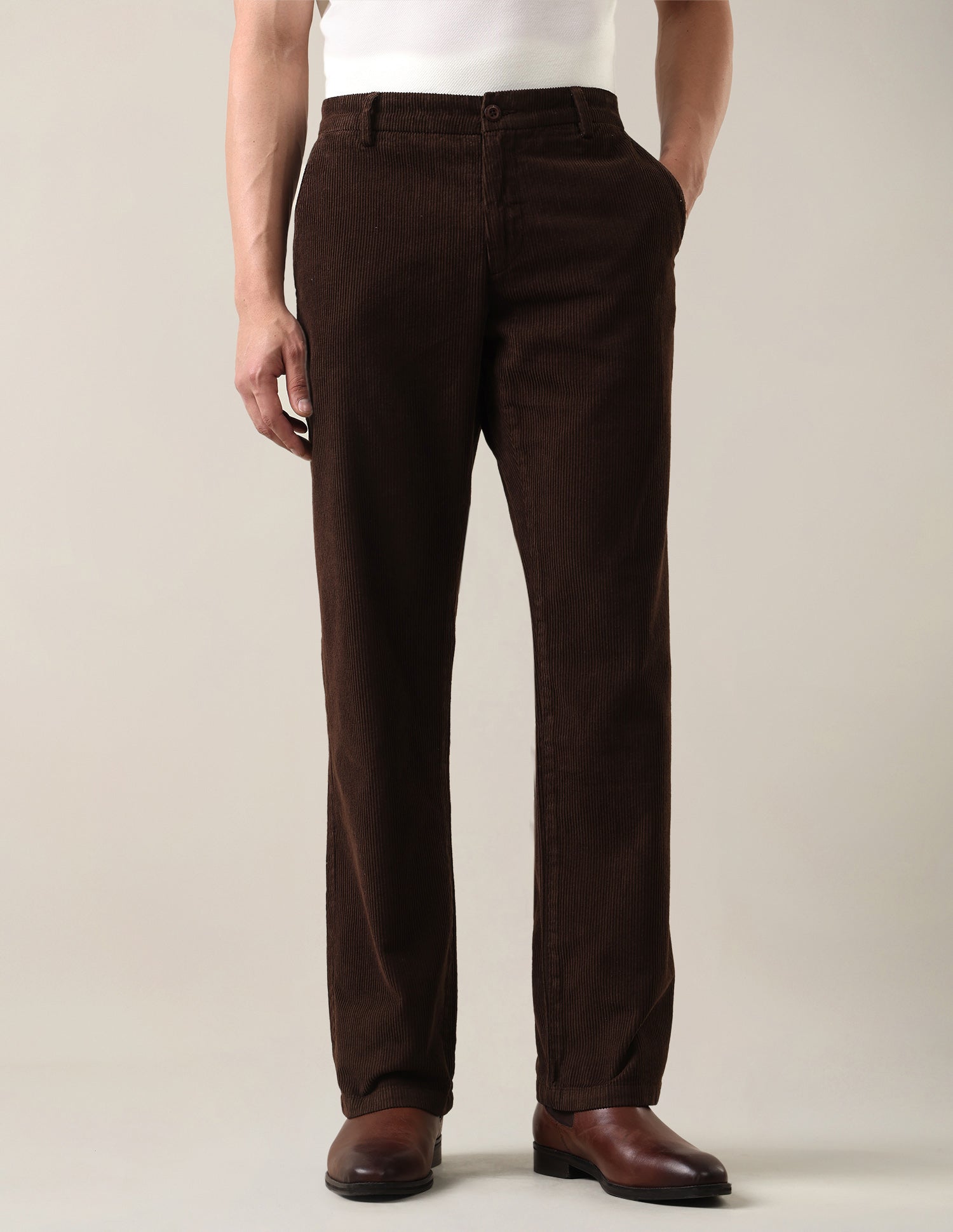Corduroy	Riley Straight Fit Trousers Brown - U.S. Polo Assn. India | Large