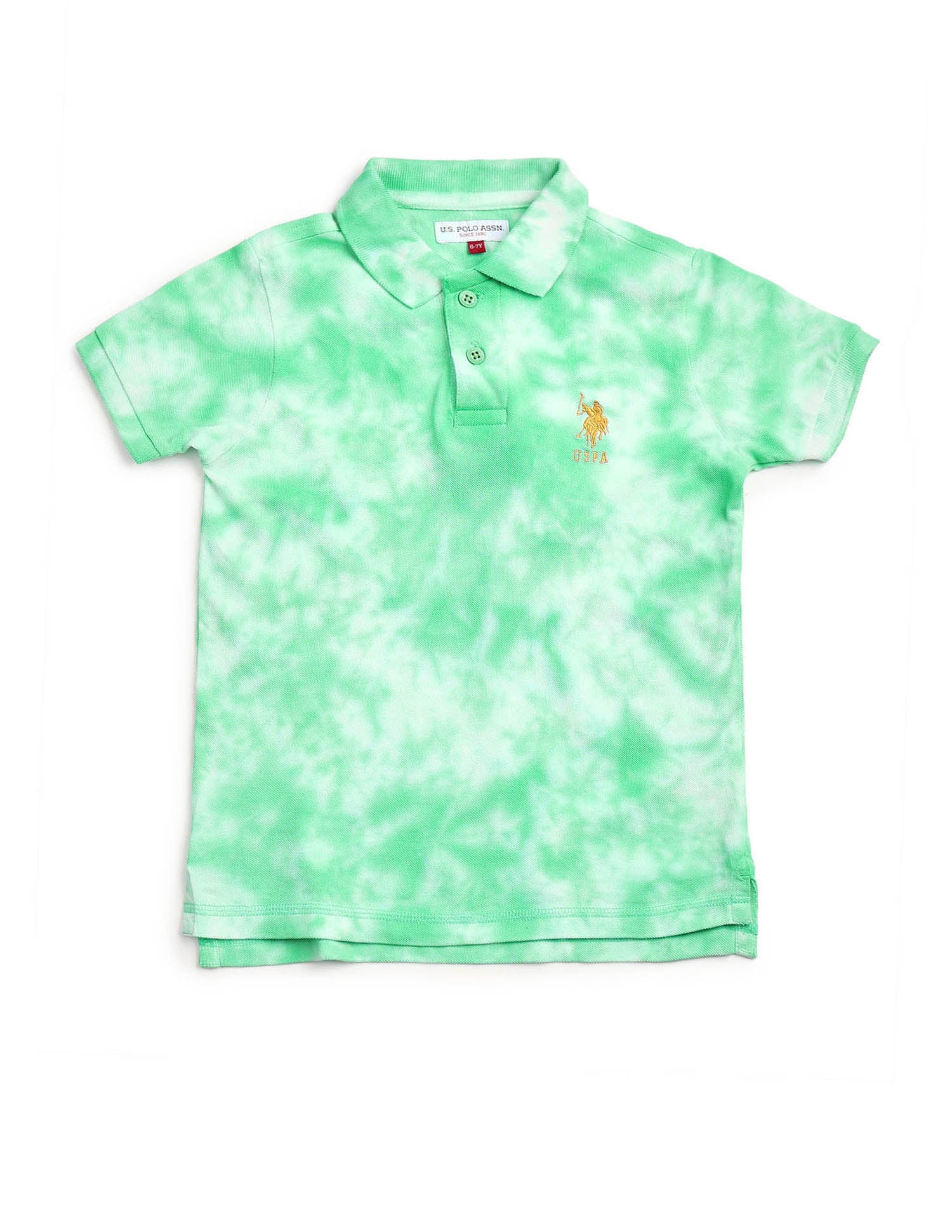 Boys All Over Printed Regular Fit Polo Shirt Dark Green - U.S. POLO ASSN. | Large