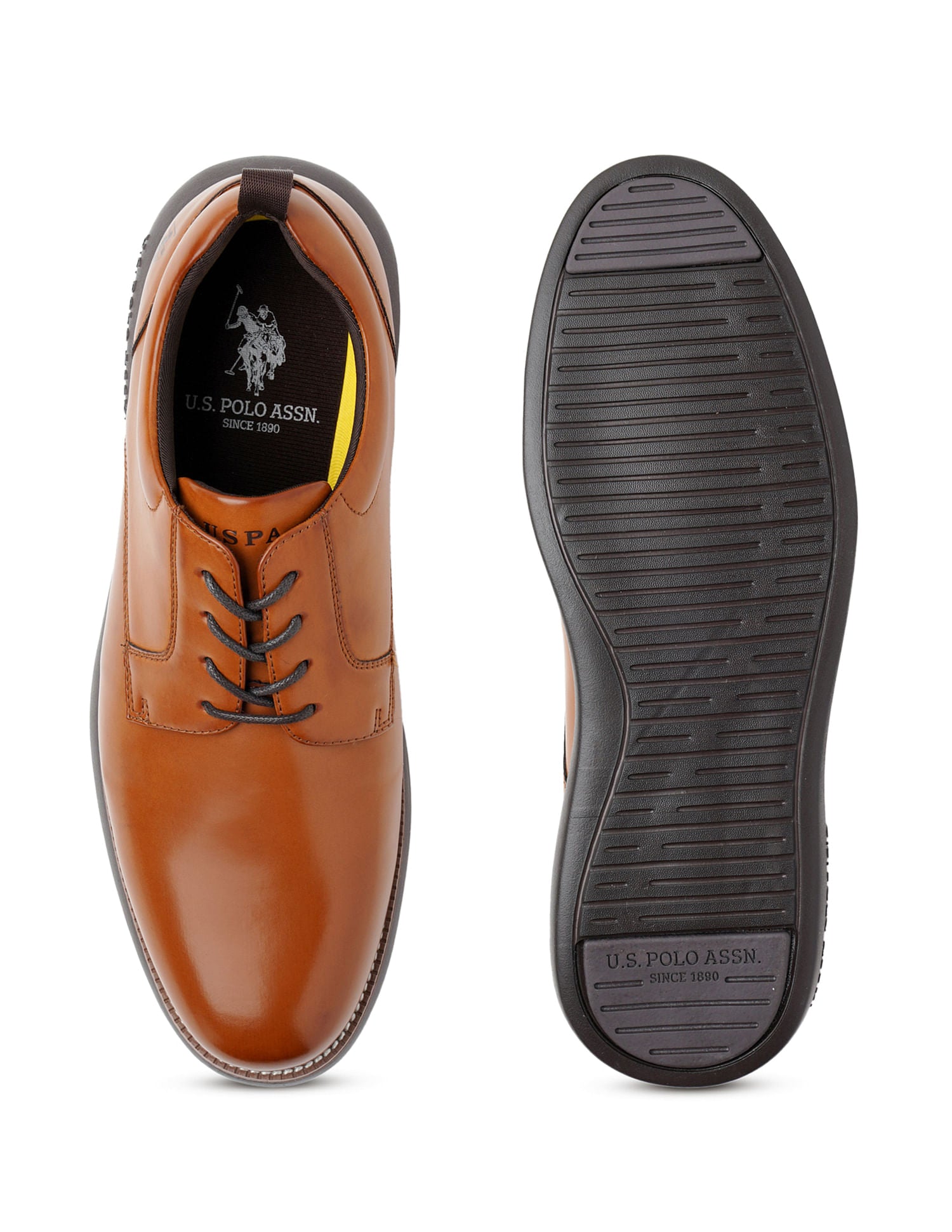 Men Nicolo Tan Work Casuals Lace Up Shoes Brown - U.S. Polo Assn. India | Large