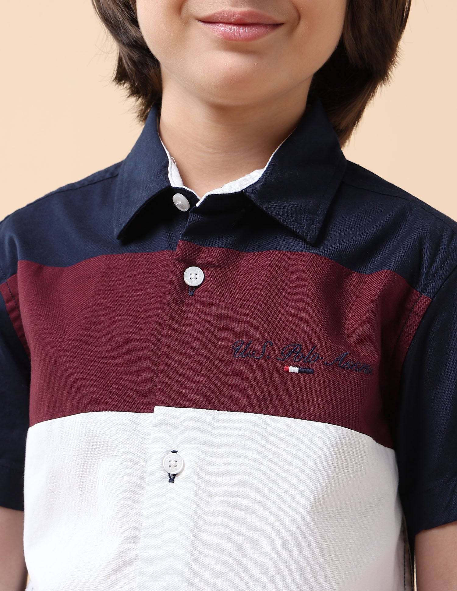 Boys Colourblocked Oxford Shirt Navy - U.S. POLO ASSN. | Large