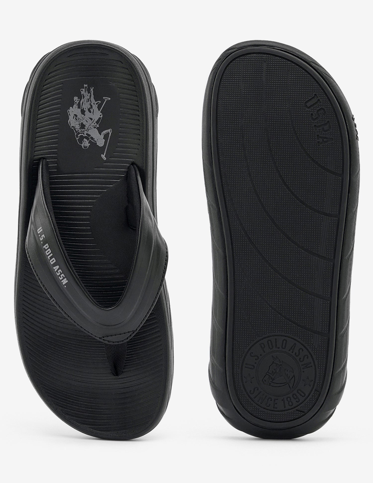 Broad Strap Celtic Flip Flops Black - U.S. Polo Assn. India | Large