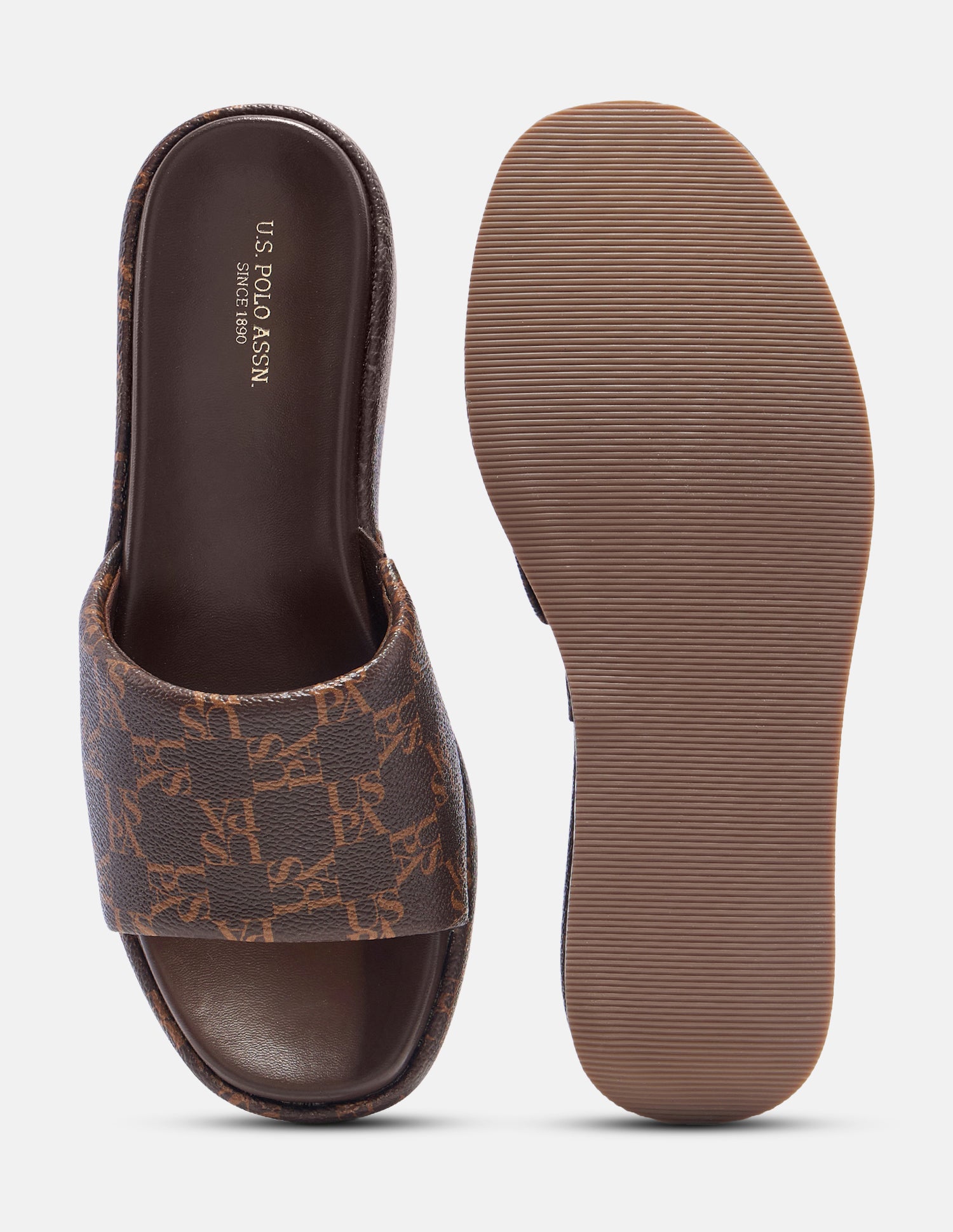 Broad Strap Tiana Platform Heels Brown - U.S. Polo Assn. India | Large