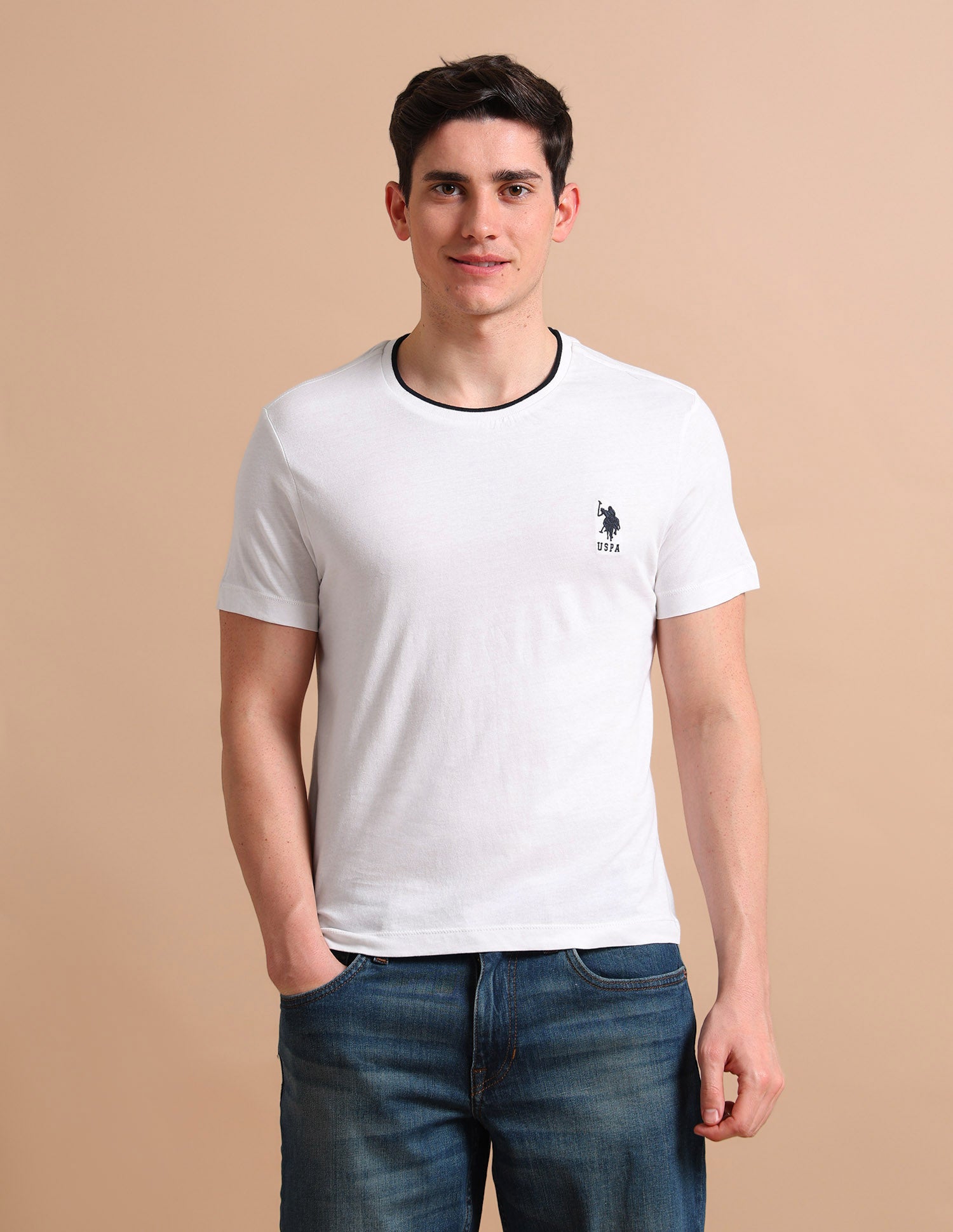 Stretchy Tipped T-Shirt White - U.S. POLO ASSN. | Large