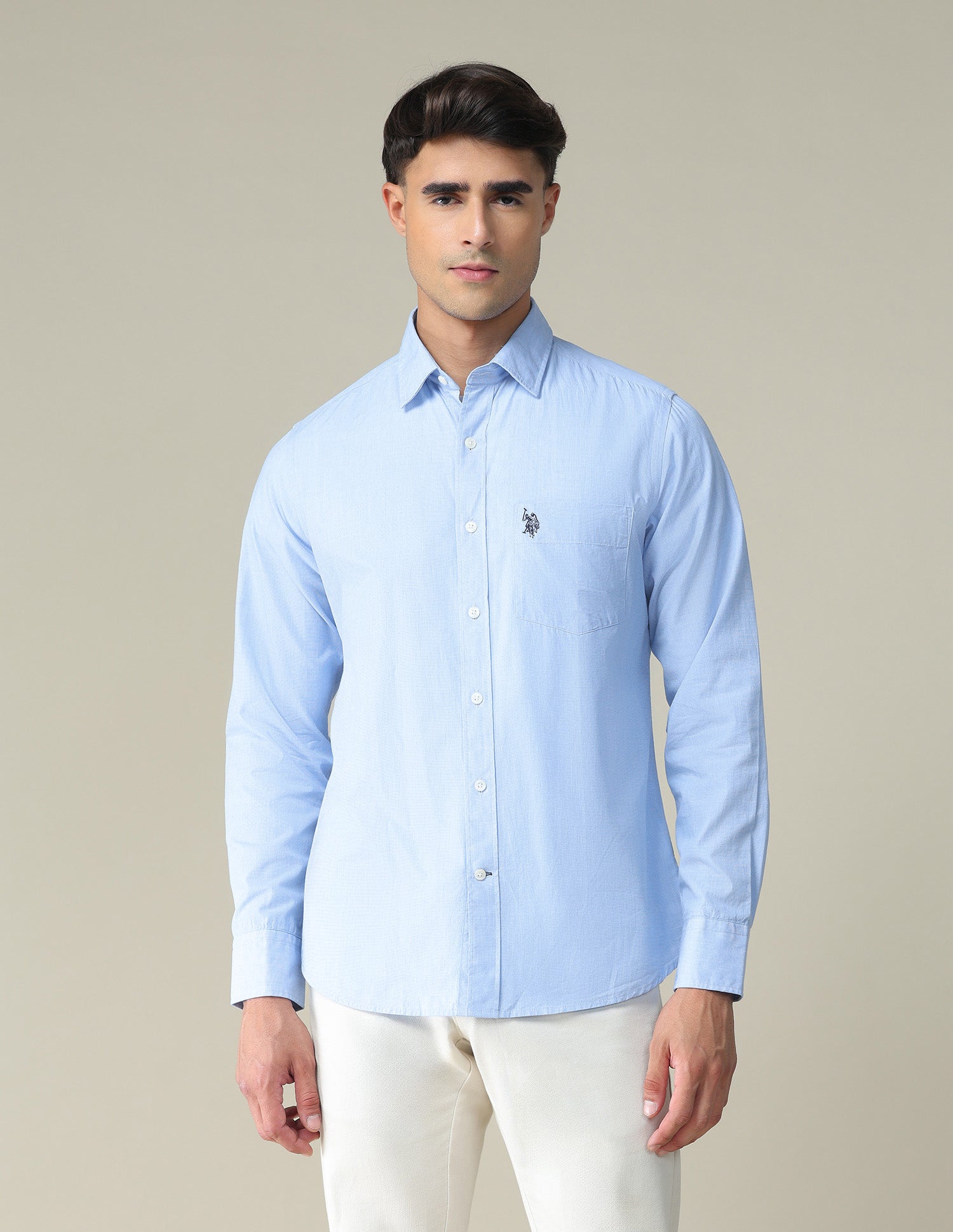 Two Tone Shirt Light Blue - U.S. POLO ASSN. | Large