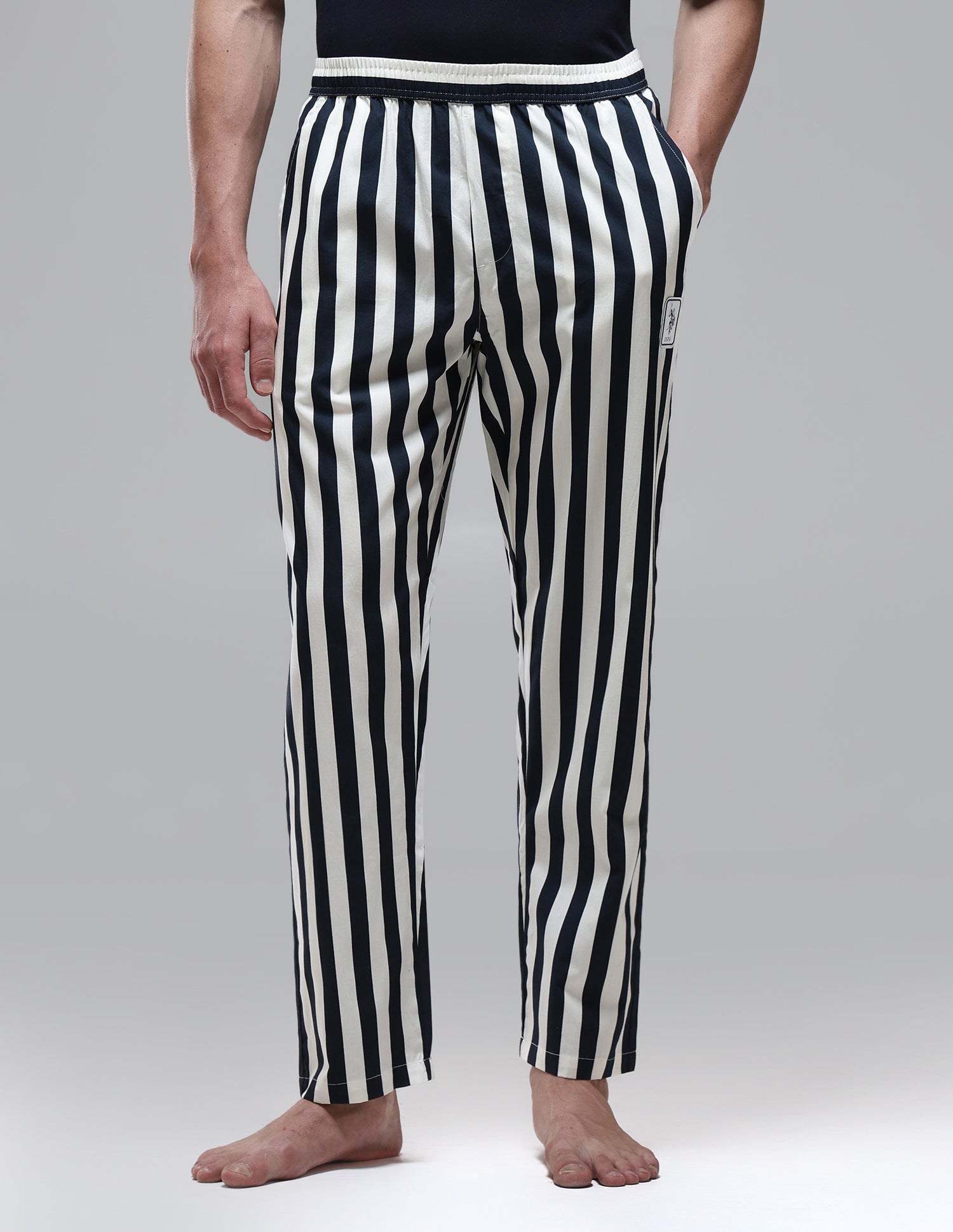 Vertical Striped Mid Rise OELP1 Lounge Pants Navy - U.S. Polo Assn. India | Large