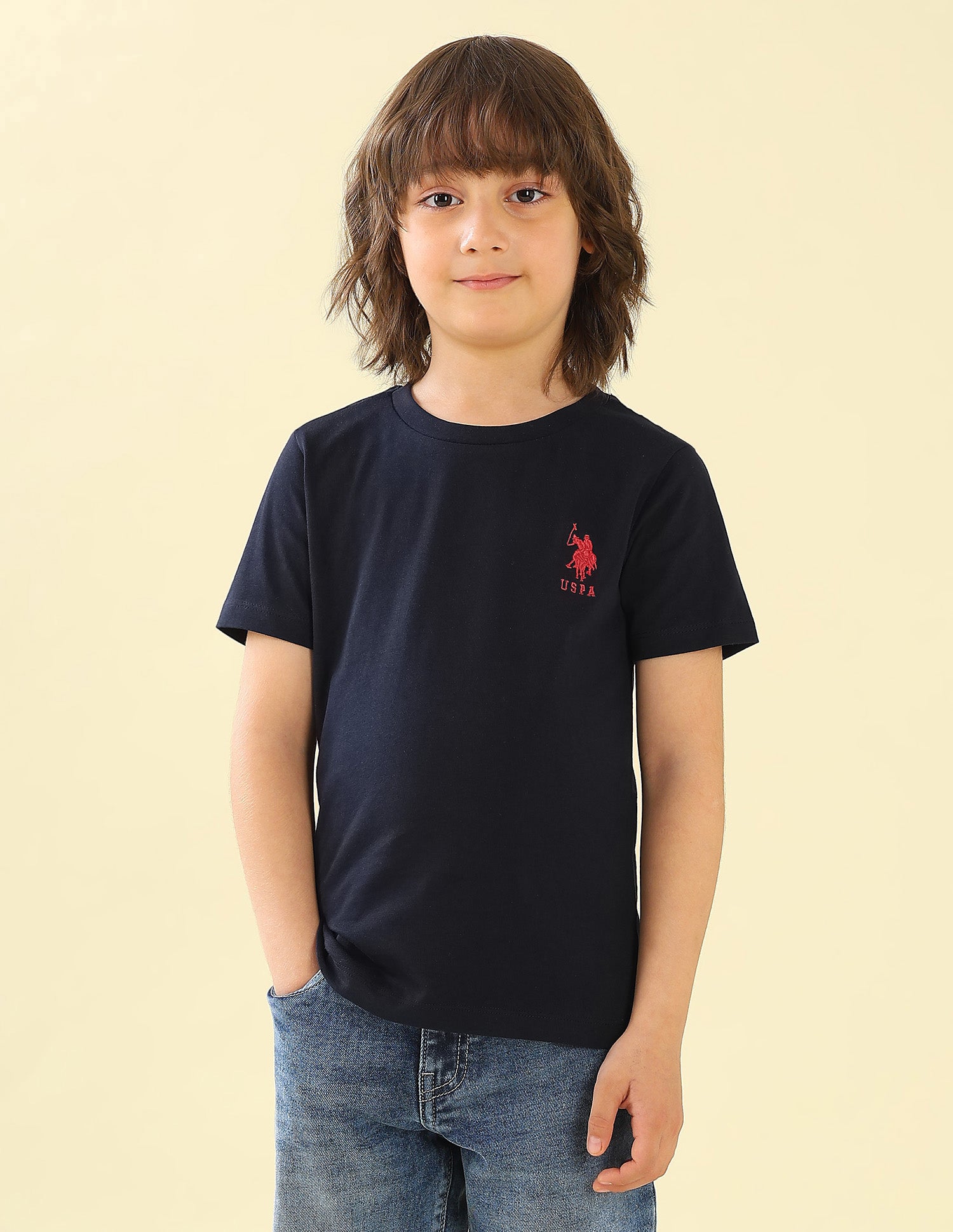 Solid Regular Fit T-Shirt Navy - U.S. Polo Assn. India | Large