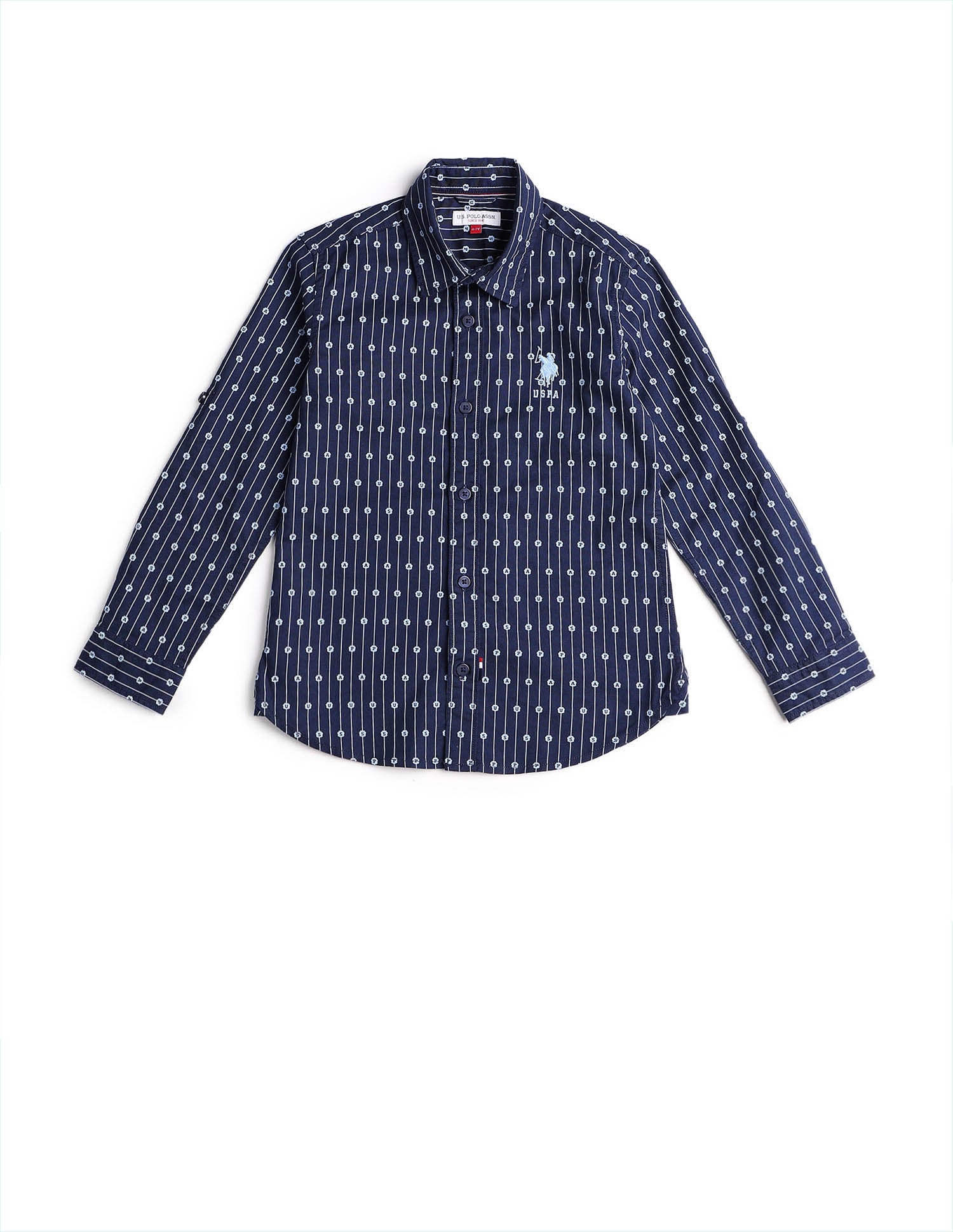 Boys Vertical Striped Oxford Shirt Navy - U.S. POLO ASSN. | Large