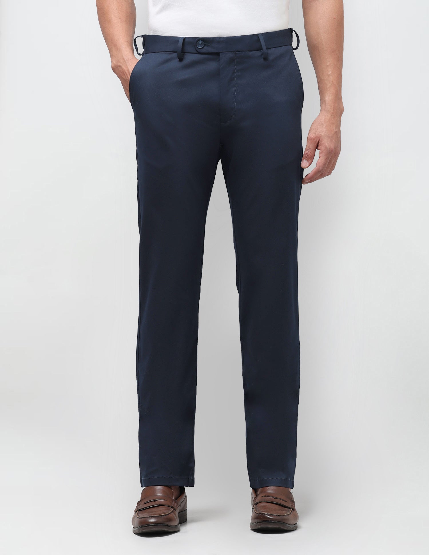 Riley Straight Fit Twill Trousers Navy - U.S. Polo Assn. India | Large