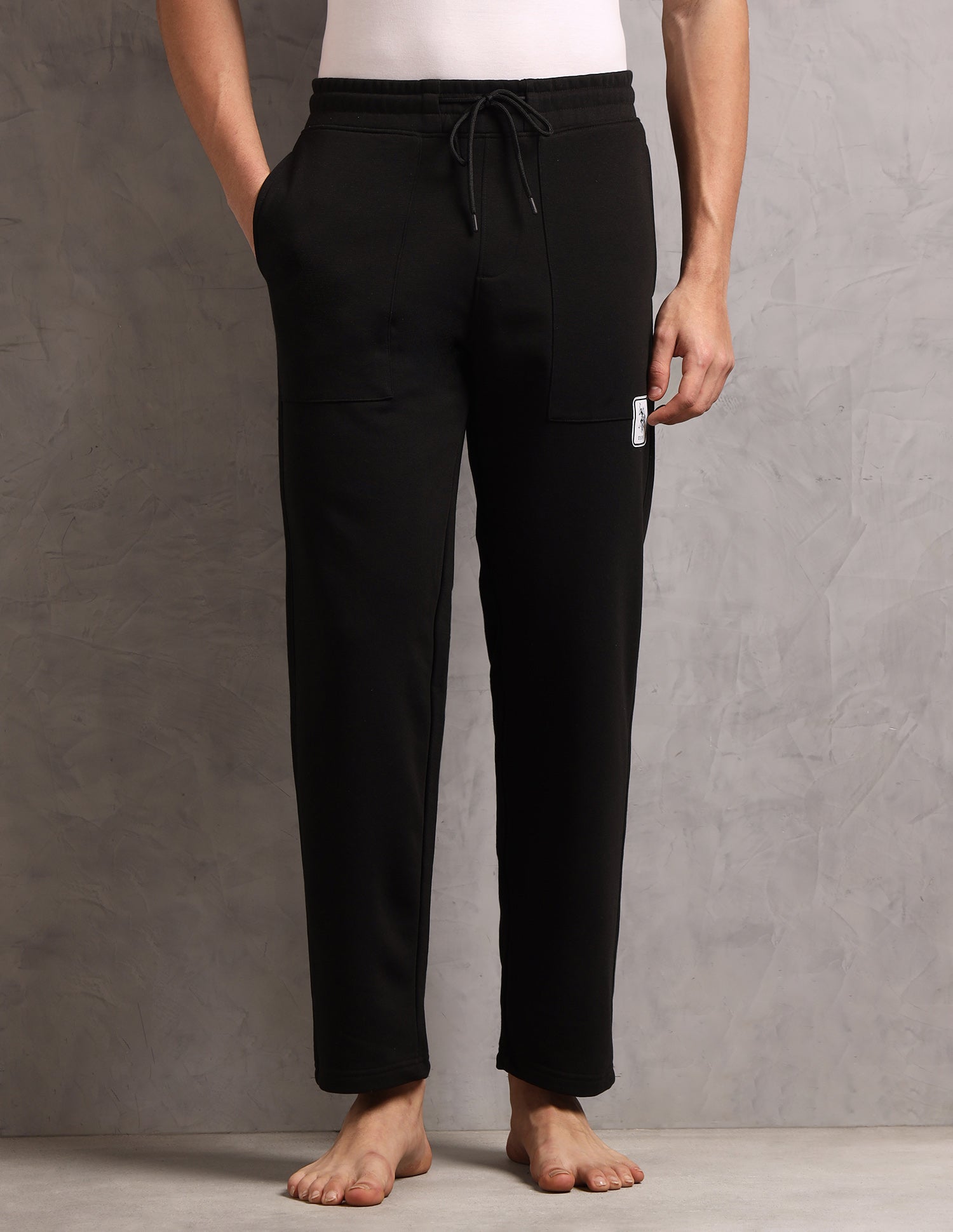Mid Rise Comfort Fit OR006-PL Lounge Pants - Pack Of 1 Black - U.S. Polo Assn. India | Large