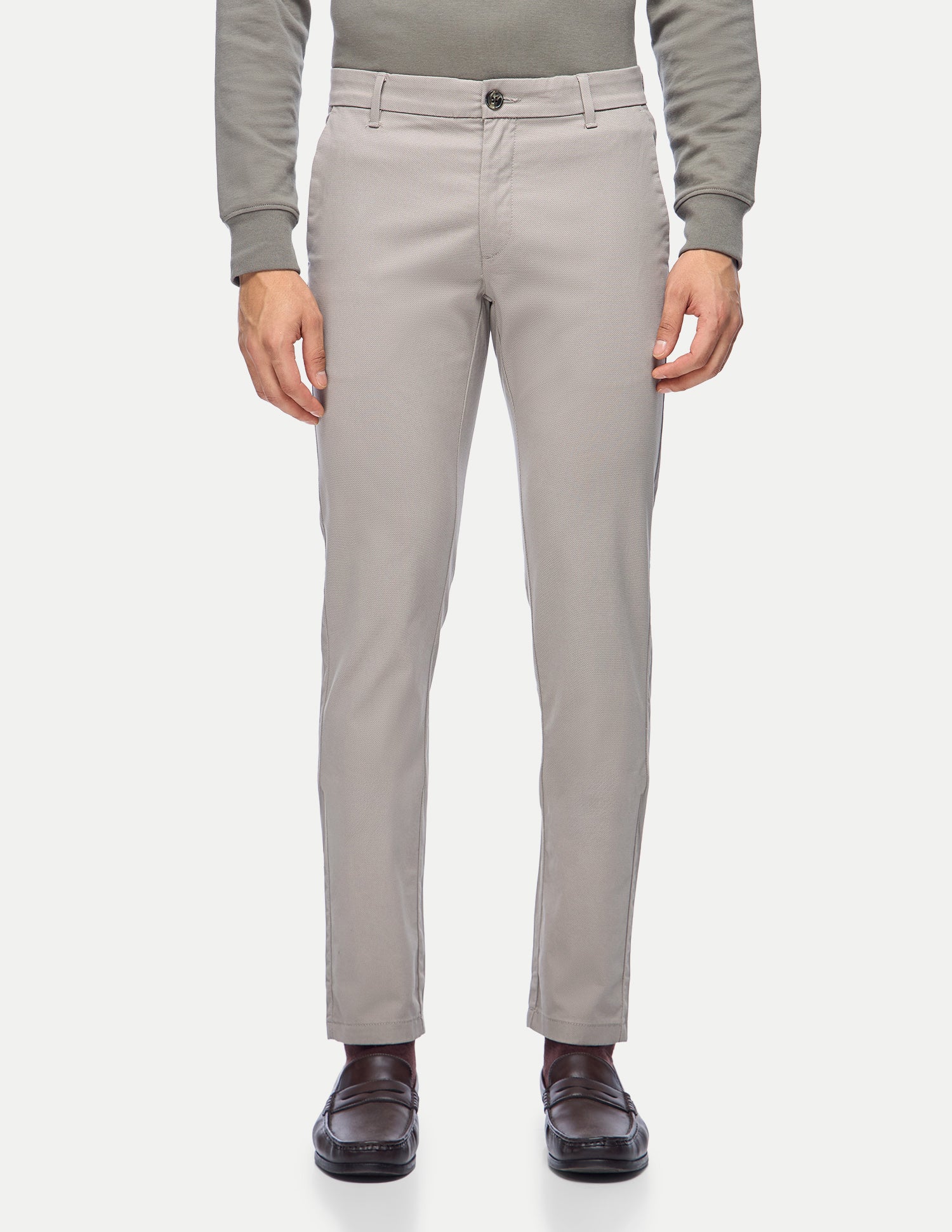 Austin Slim Fit Twill Trousers Grey - U.S. Polo Assn. India | Large