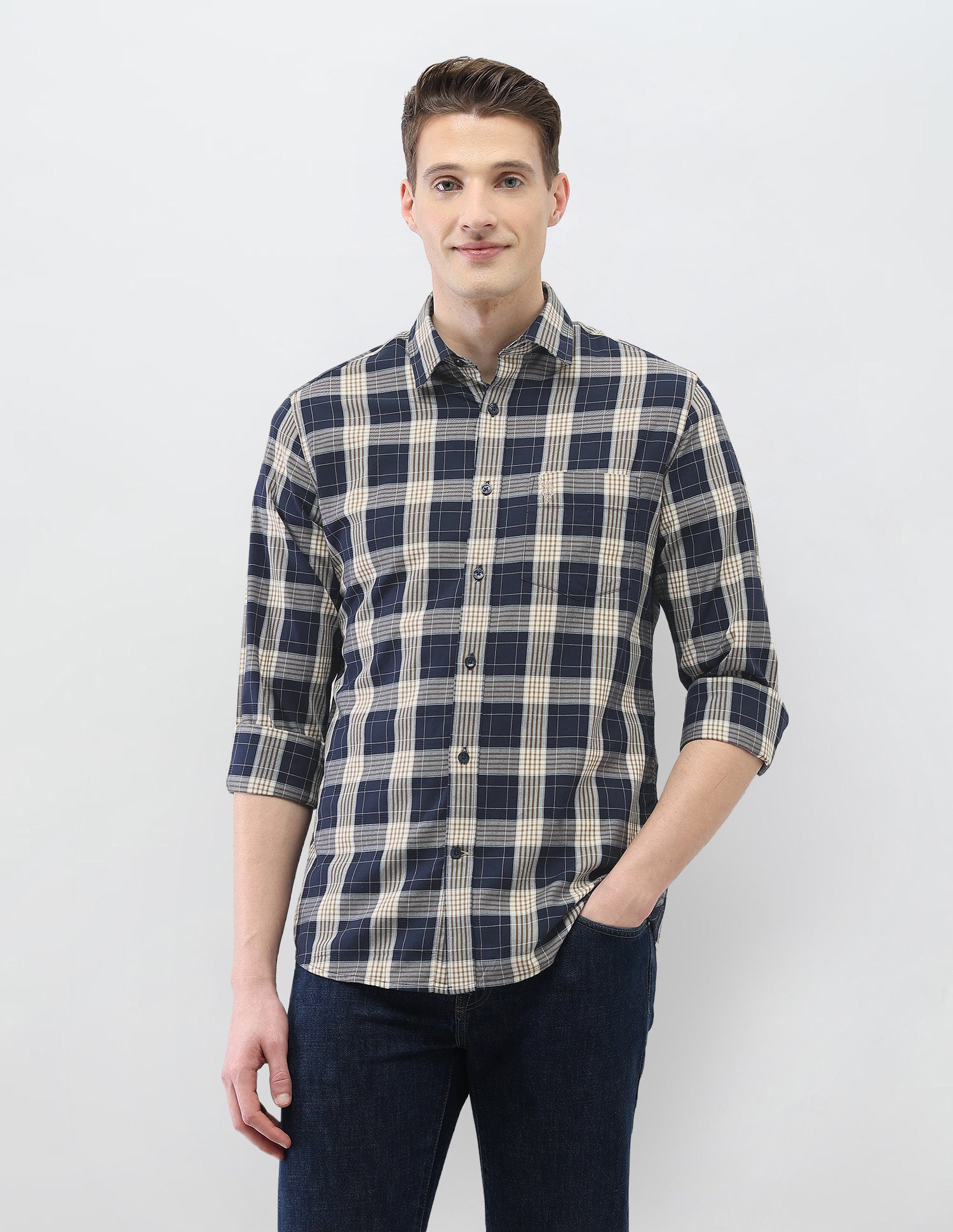 New Port Marina Regular Fit Shirt Navy - U.S. Polo Assn. India | Large