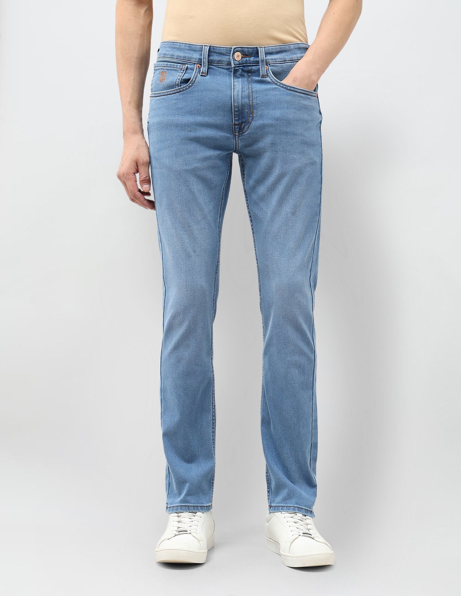 Regallo Skinny Fit Mid Rise Jeans Indigo - U.S. Polo Assn. India | Large