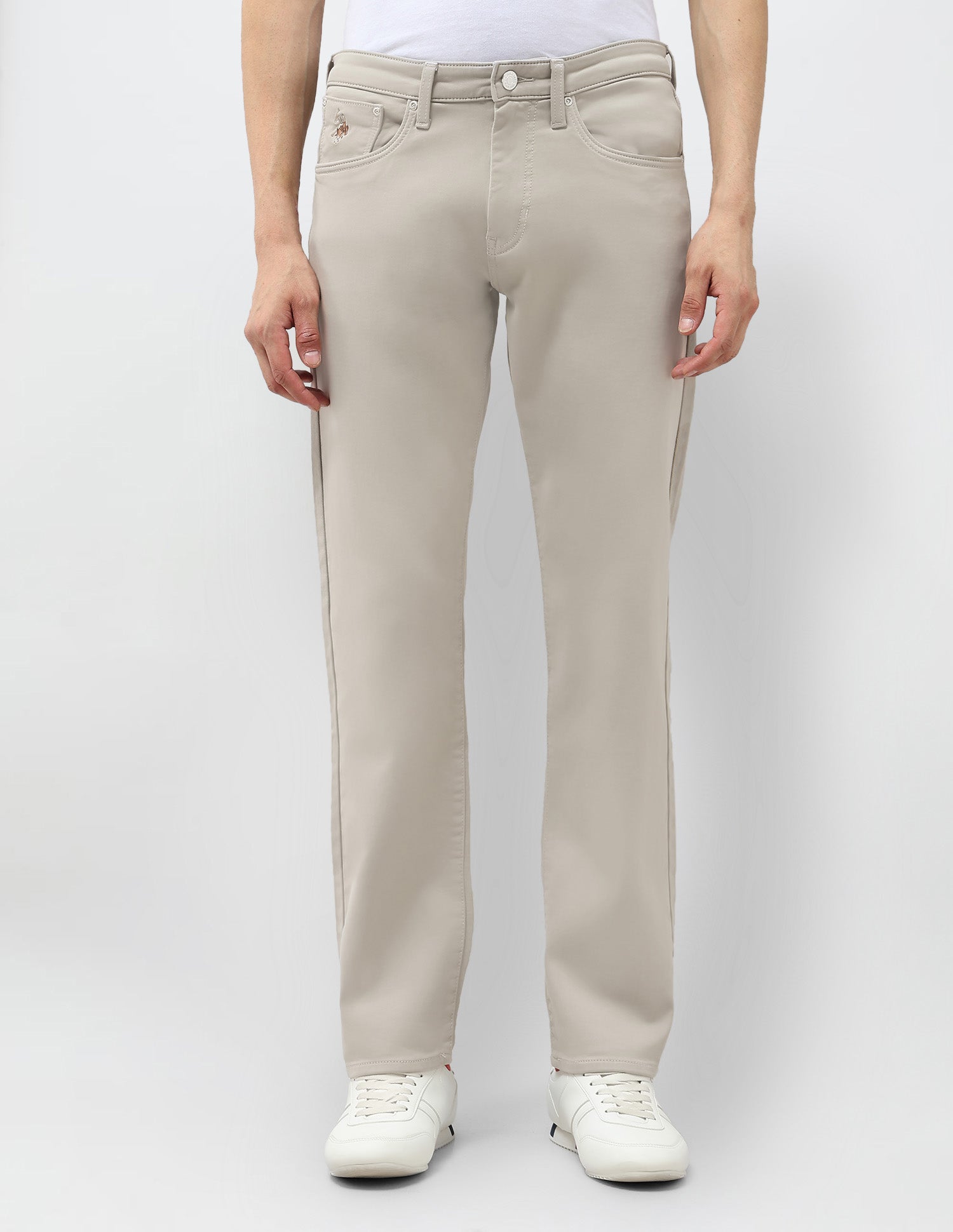 Harold Slim Straight Fit Color Denim Jeans Beige - U.S. POLO ASSN. | Large